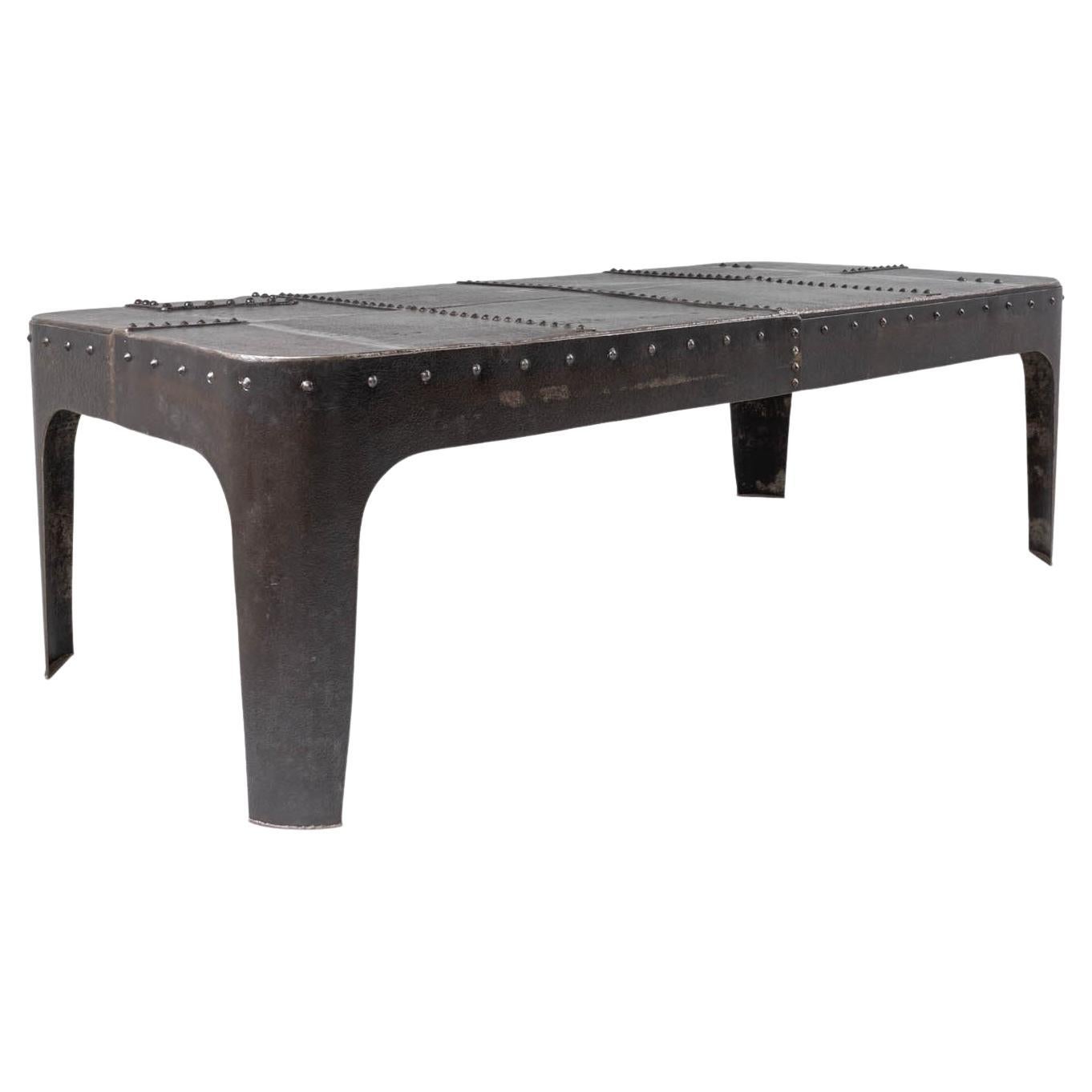 19th Century French Riveted Industrial Table