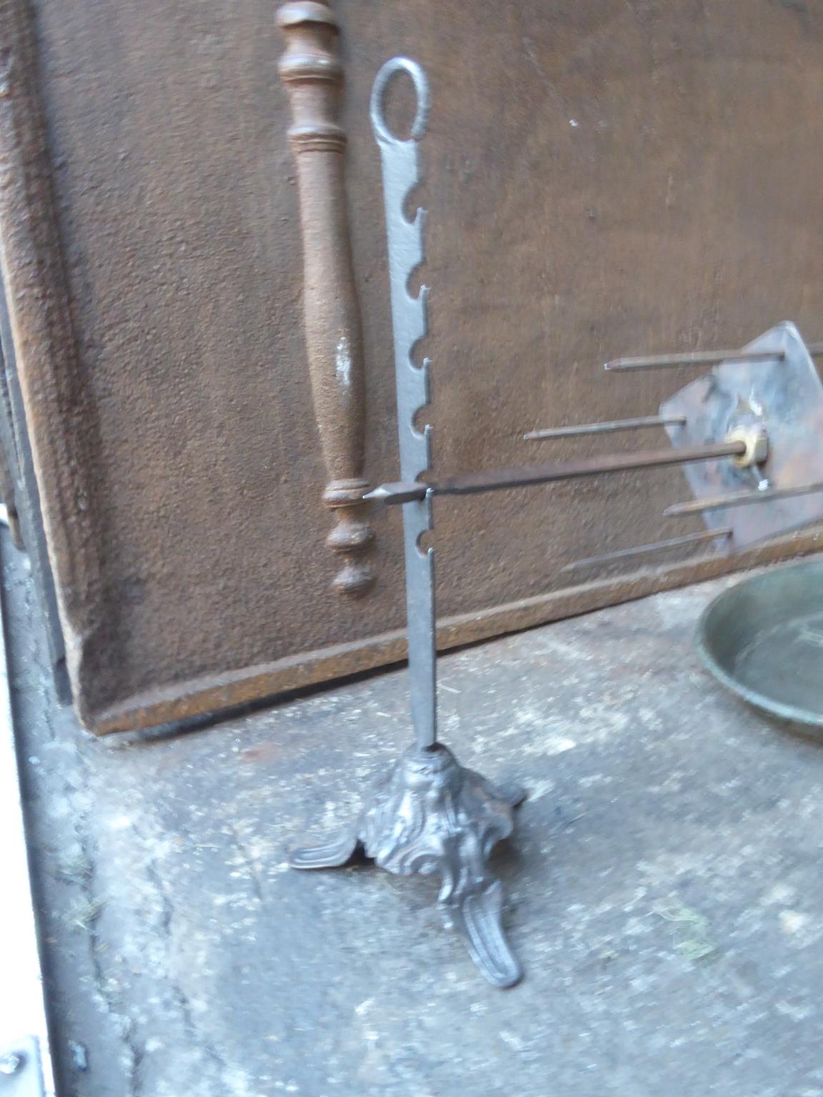 Forged 19th Century French Roasting Jack and Attachments For Sale