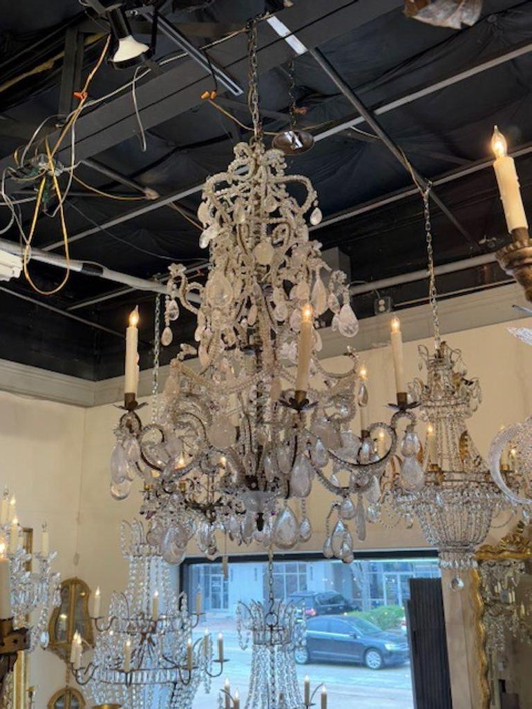 Lampadario di cristallo di rocca francese del XIX secolo in vendita 1