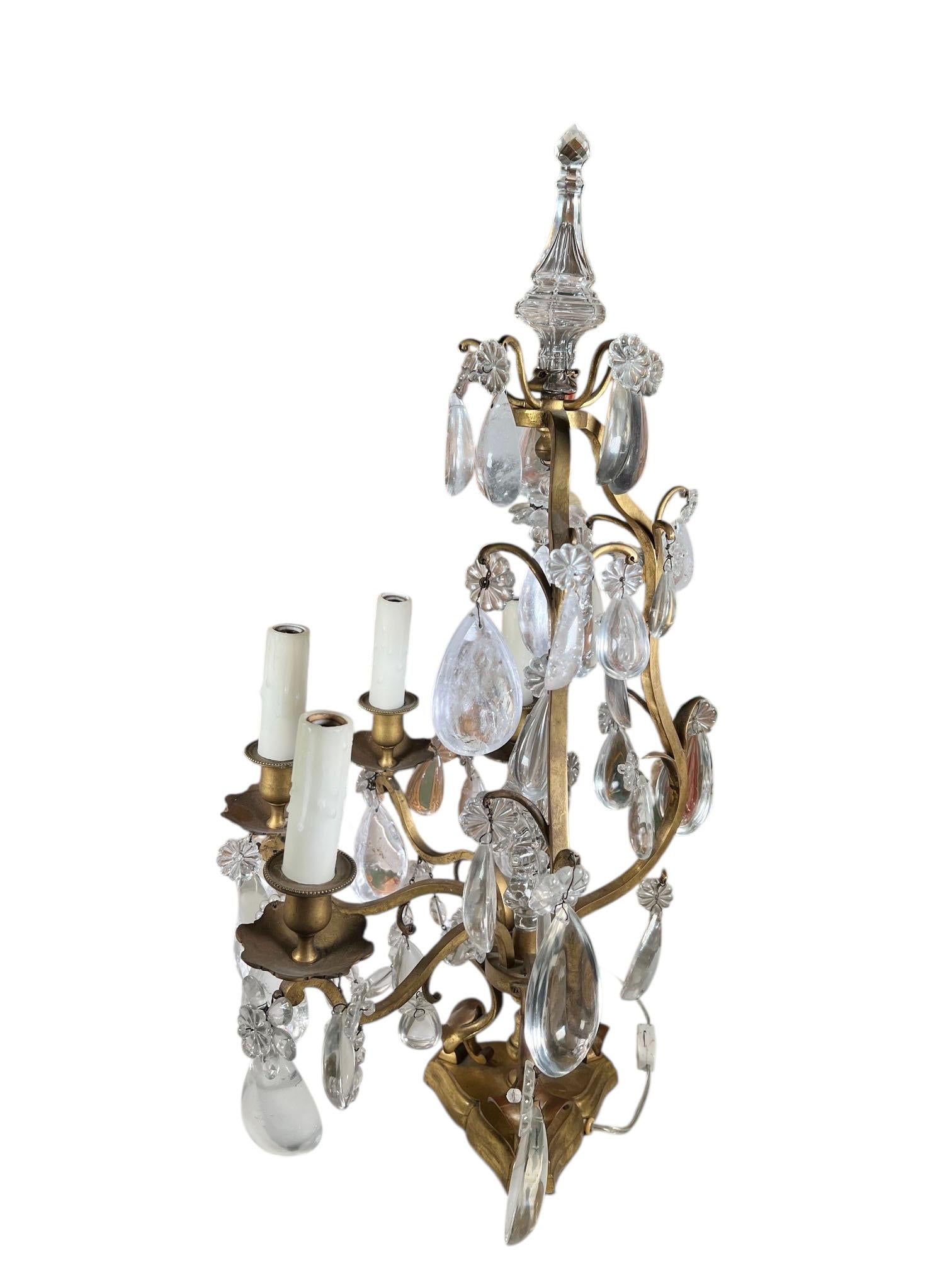 Girándolas francesas de cristal de roca del siglo XIX en venta 4