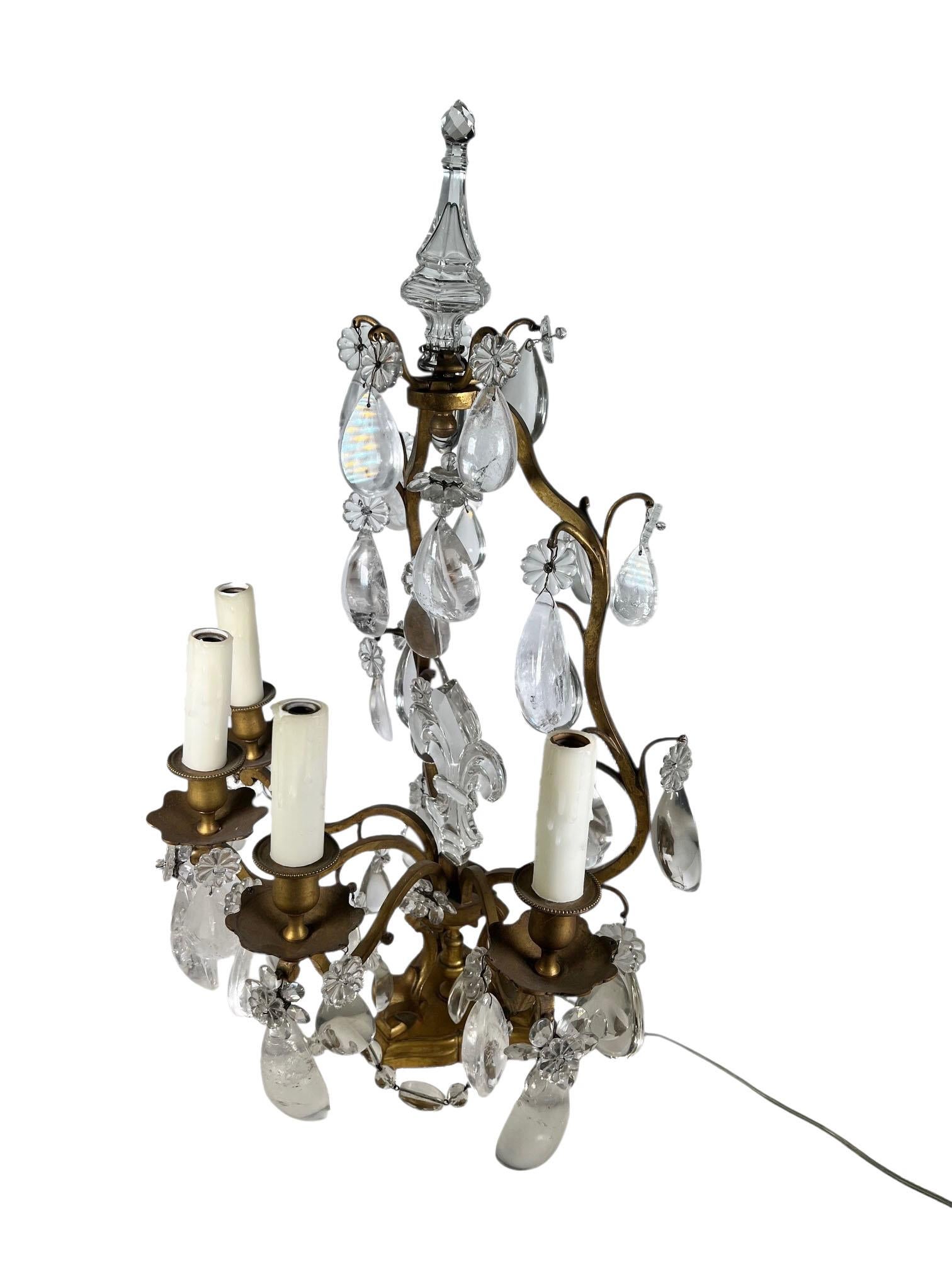 Girándolas francesas de cristal de roca del siglo XIX en venta 5