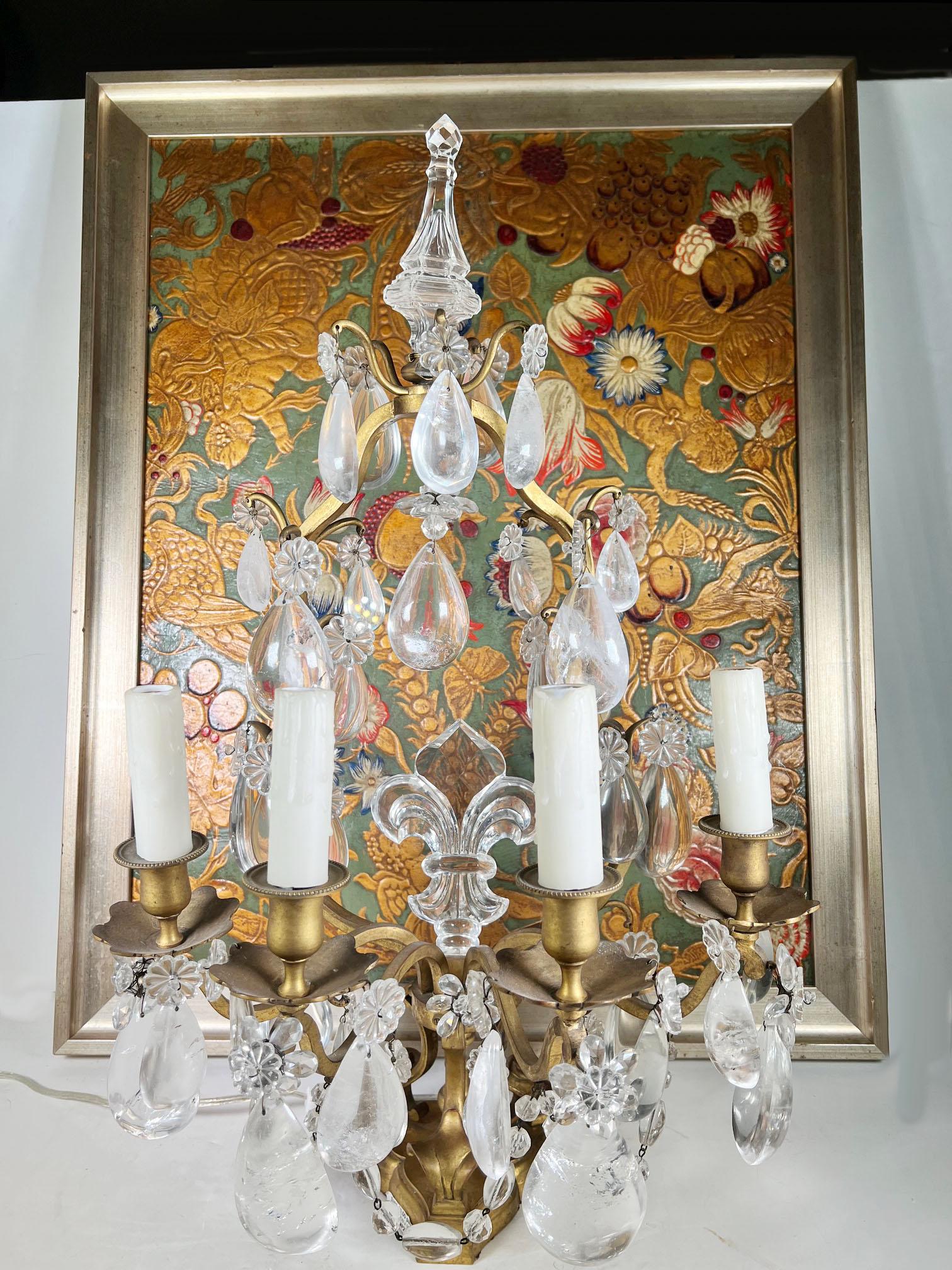 Girándolas francesas de cristal de roca del siglo XIX en venta 7