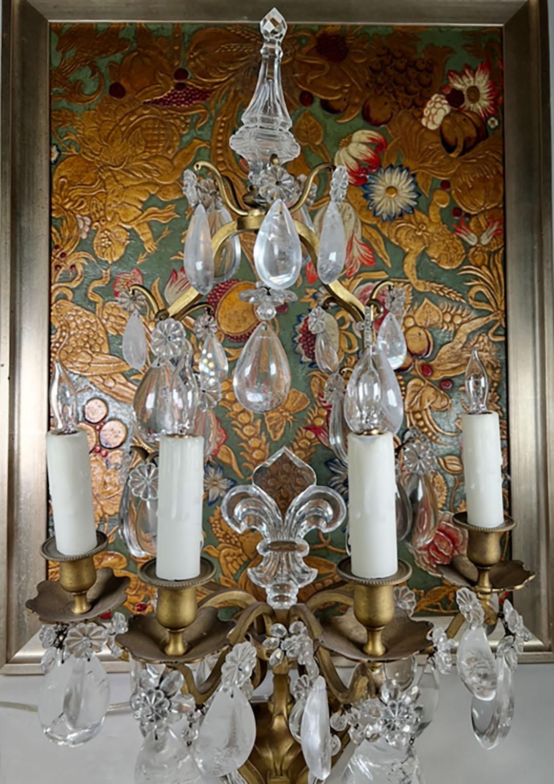 Girándolas francesas de cristal de roca del siglo XIX en venta 9