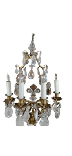 19th Century French Rock Crystal Girandoles