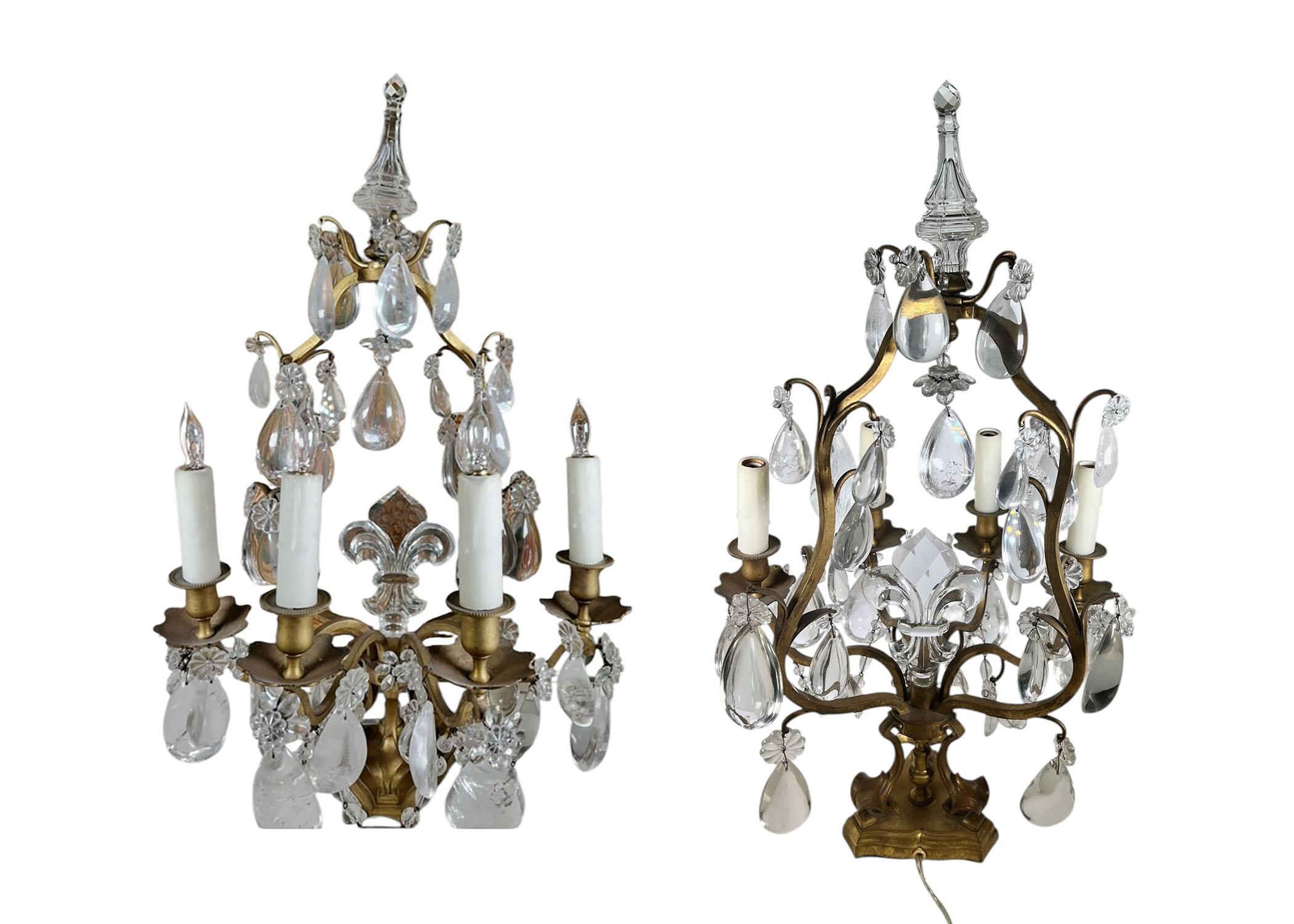 Girándolas francesas de cristal de roca del siglo XIX en venta 1