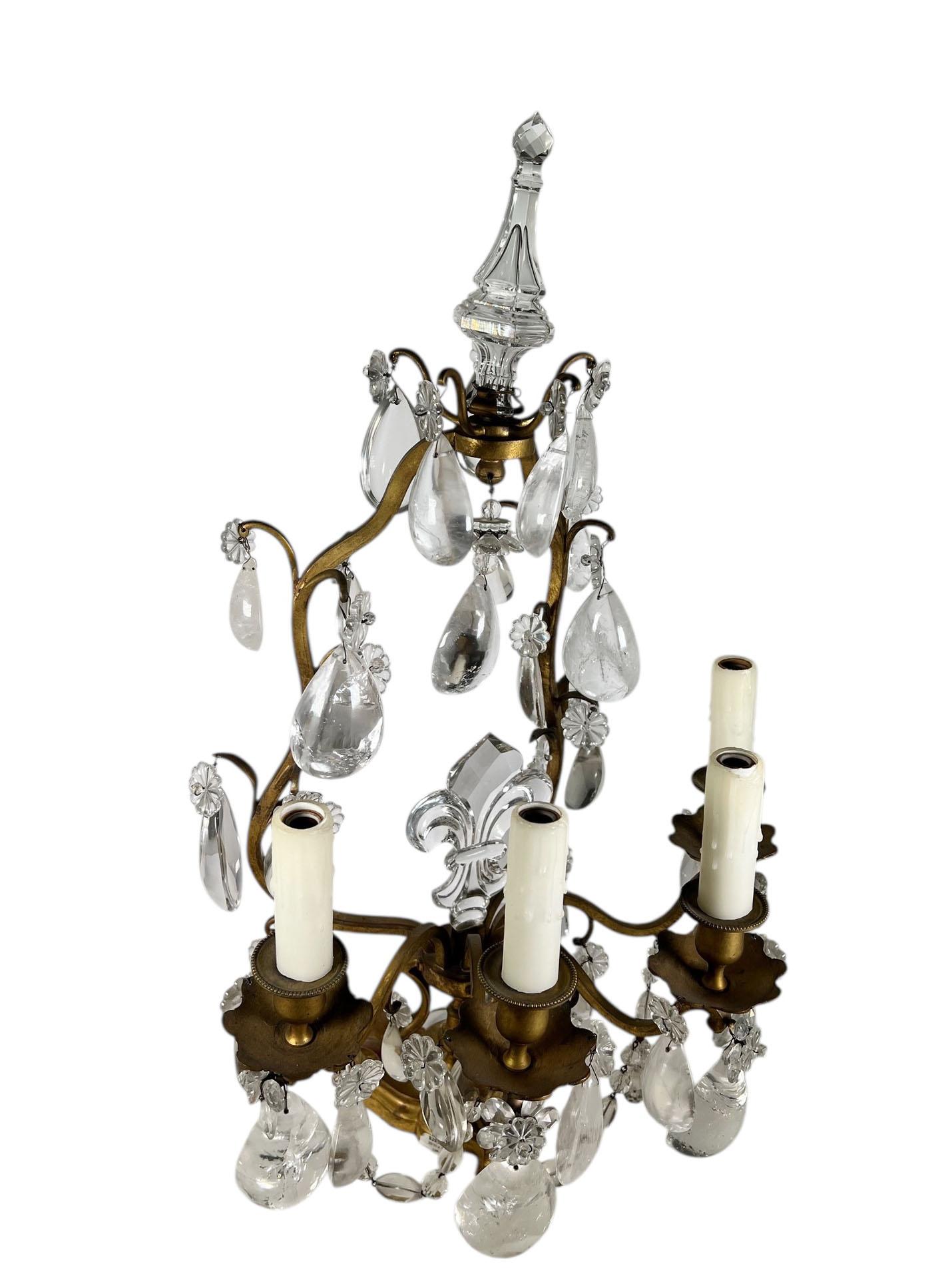 Girándolas francesas de cristal de roca del siglo XIX en venta 2