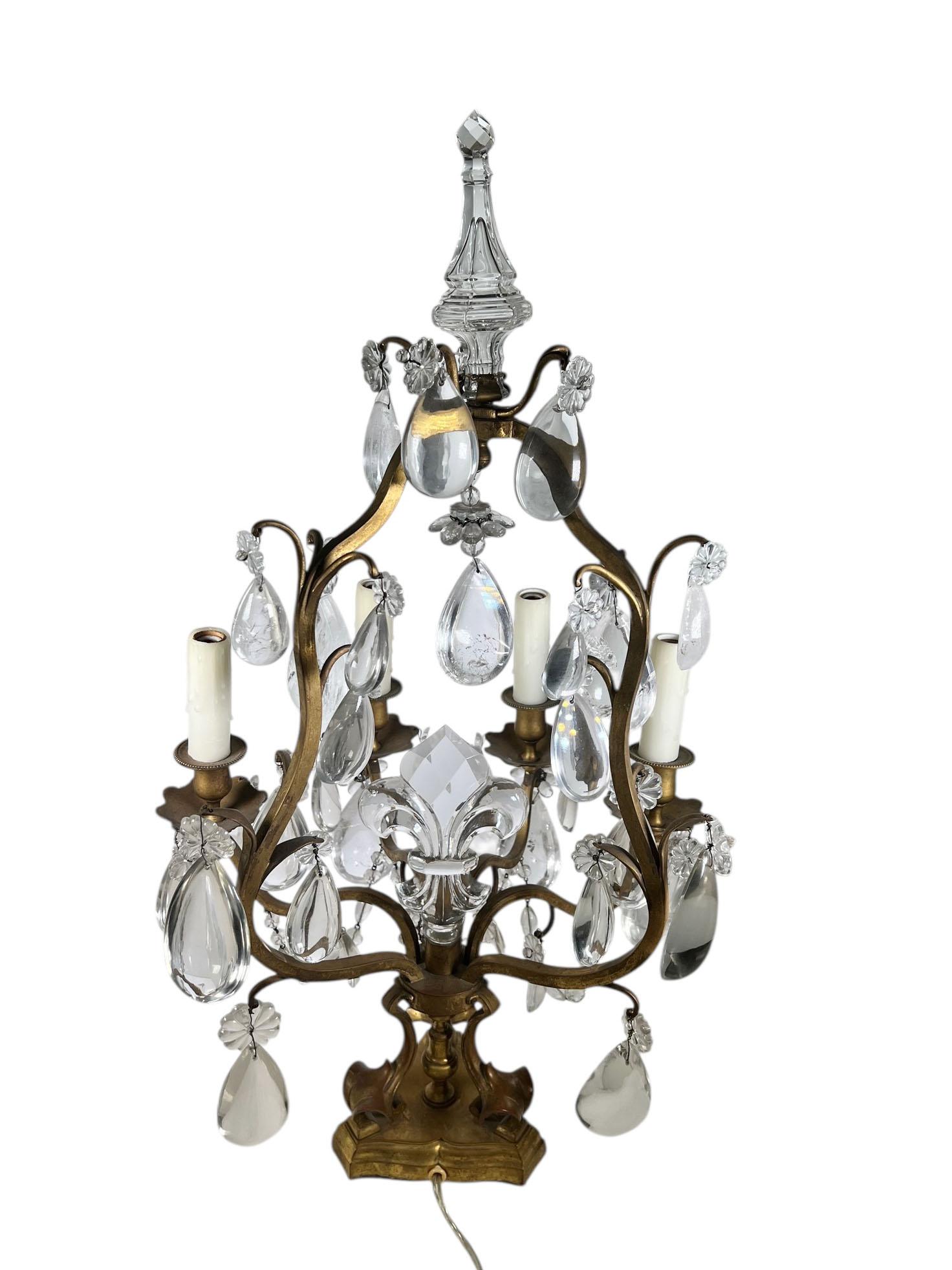 Girándolas francesas de cristal de roca del siglo XIX en venta 3