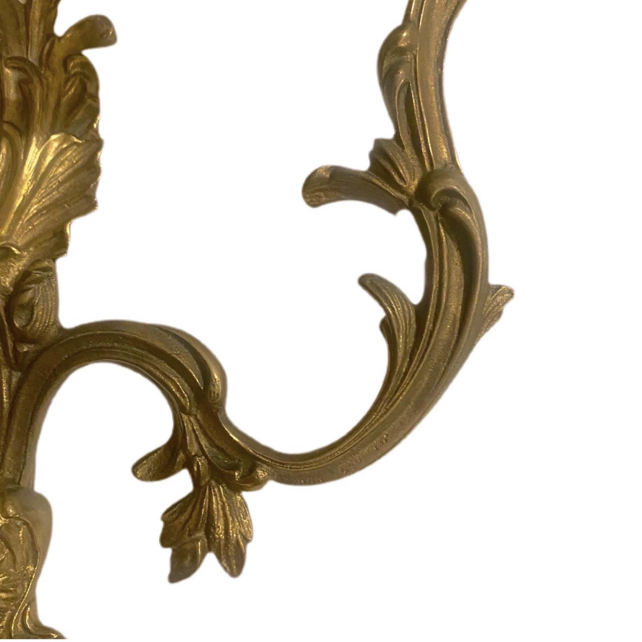 19th Century French Rococo 5 Arm Wired Wall Sconces - a Pair For Sale 5