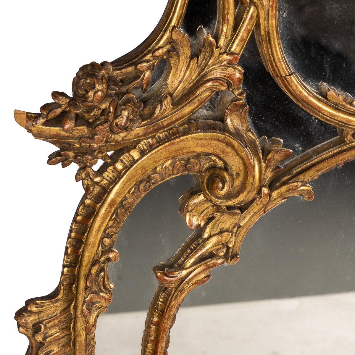 19th Century French Rococo Carved Giltwood Mirror, circa 1860 For Sale 3