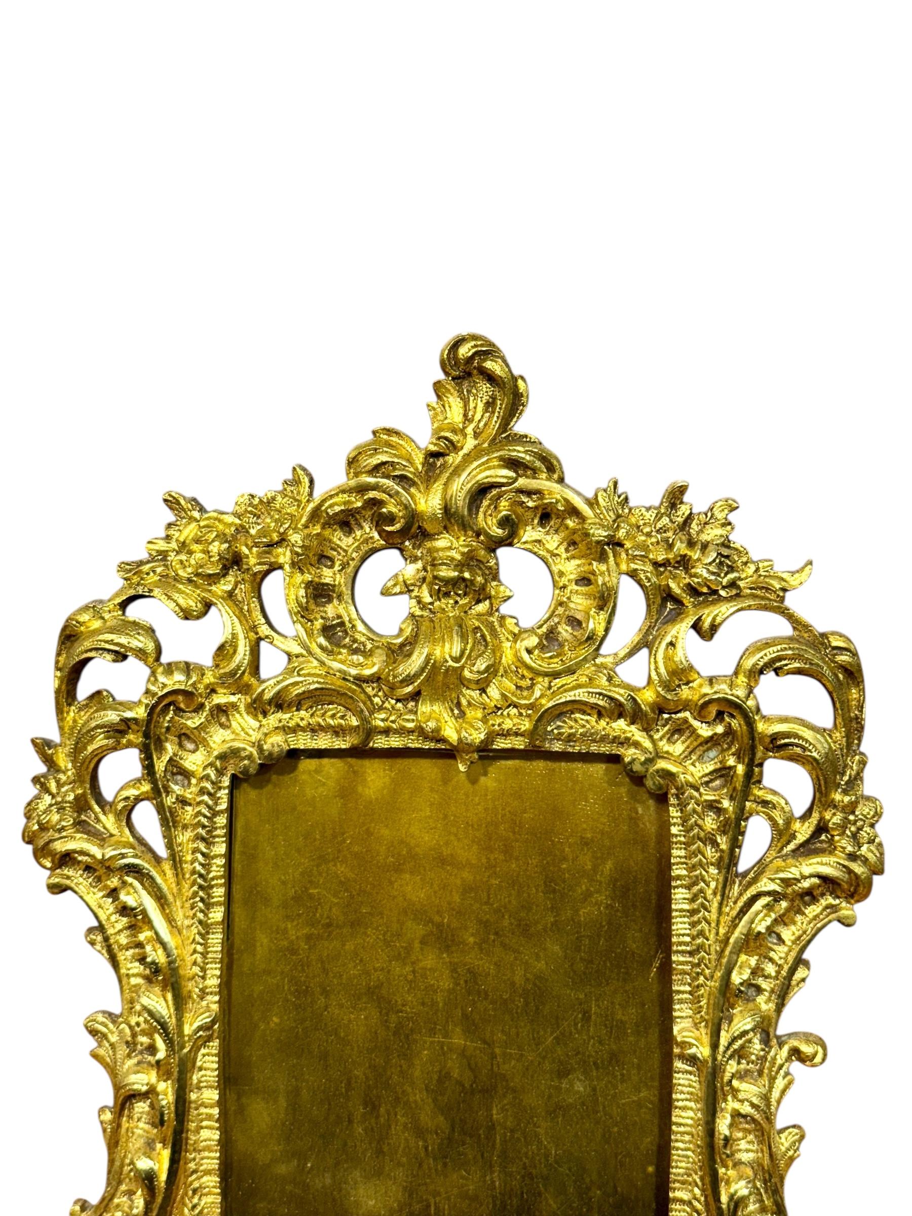 19th-Century French Rococo Gilt Bronze Tabletop Frame For Sale 10