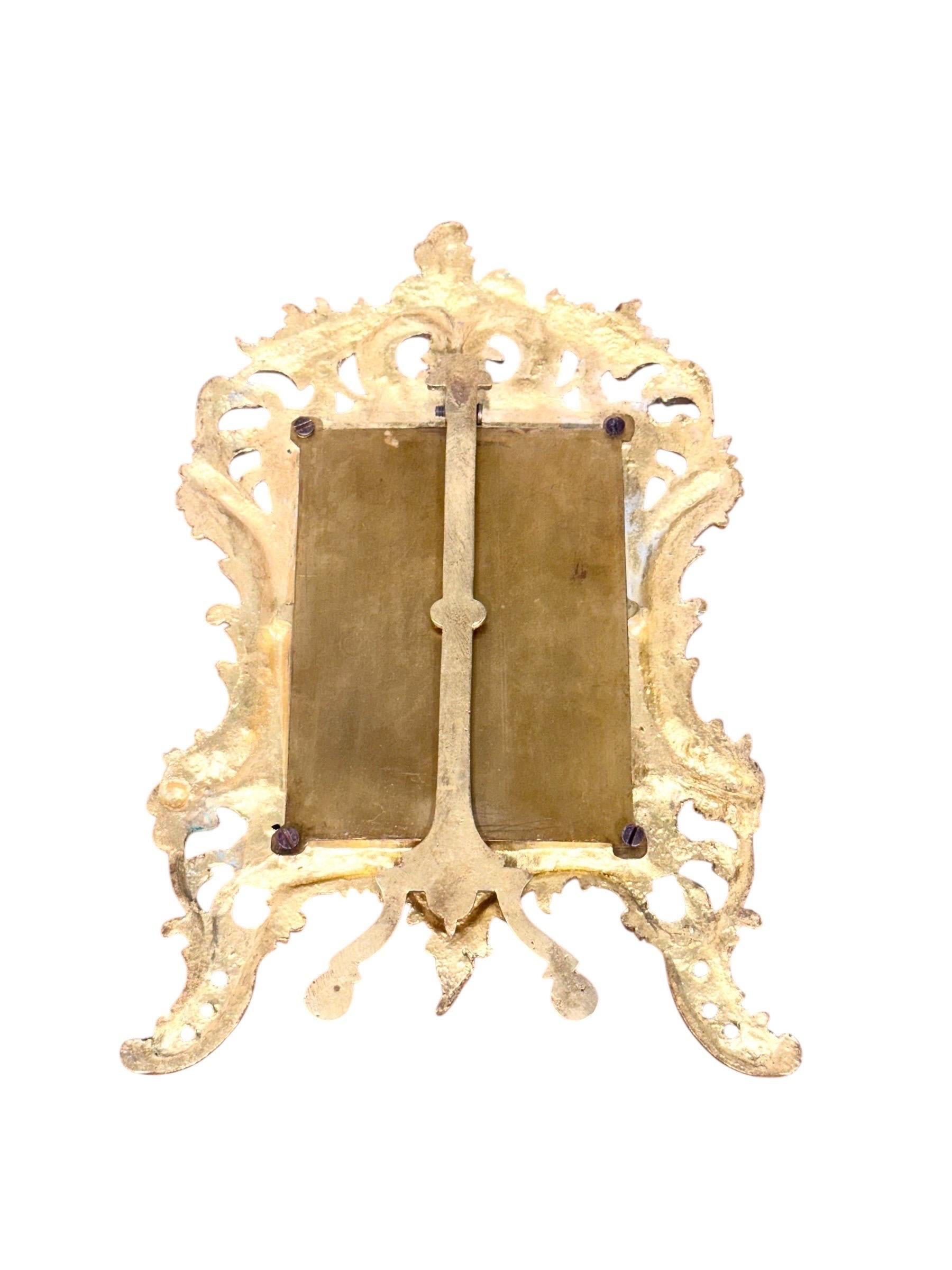 19th-Century French Rococo Gilt Bronze Tabletop Frame For Sale 8
