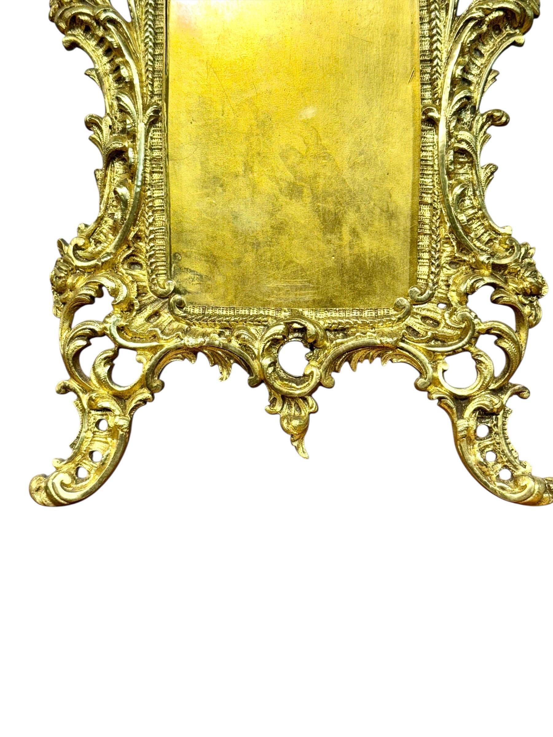 19th-Century French Rococo Gilt Bronze Tabletop Frame For Sale 1