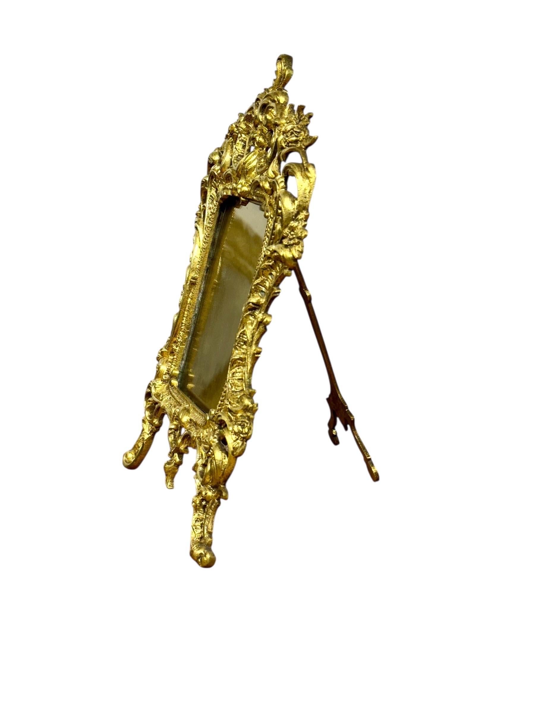 19th-Century French Rococo Gilt Bronze Tabletop Frame For Sale 2