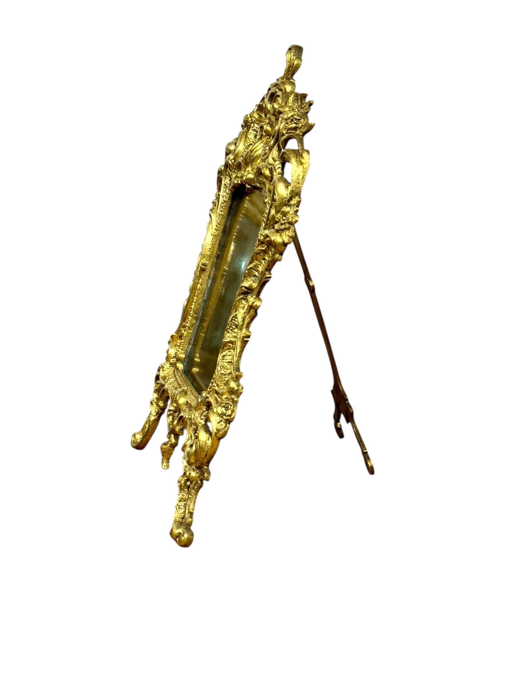 19th-Century French Rococo Gilt Bronze Tabletop Frame For Sale 9