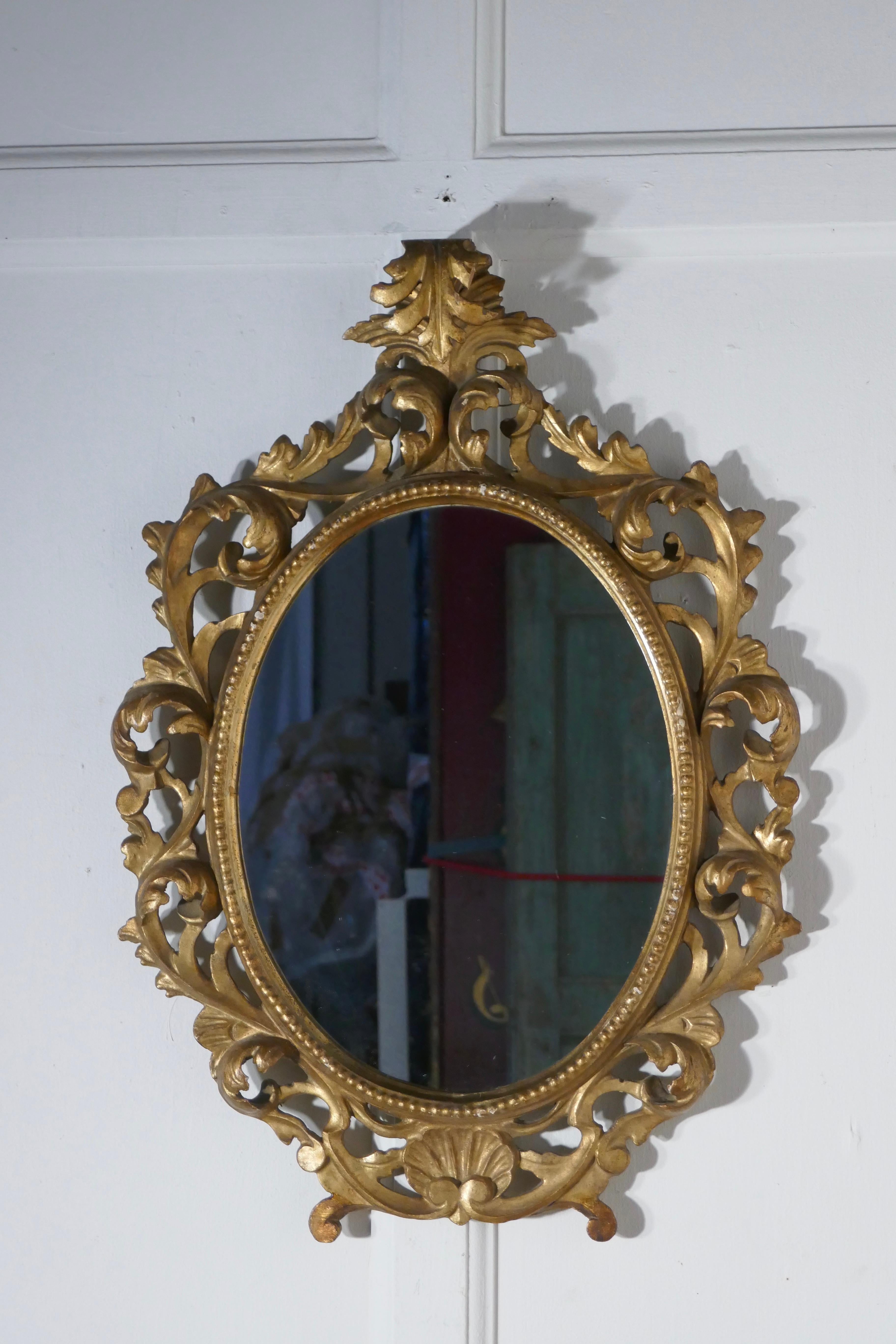 19th Century French Rococo Gilt Wall Mirror In Good Condition For Sale In Chillerton, Isle of Wight