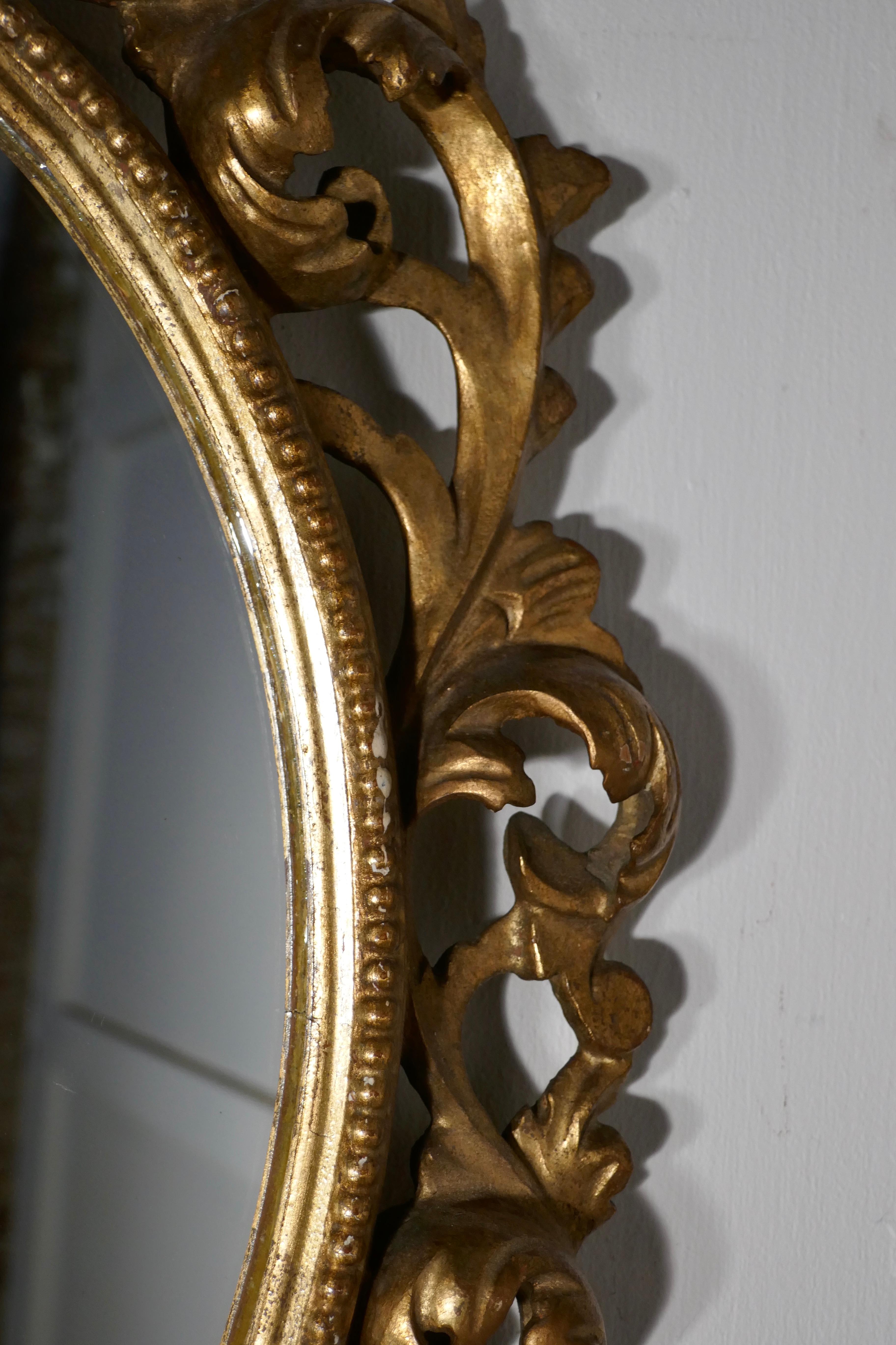 19th Century French Rococo Gilt Wall Mirror For Sale 3