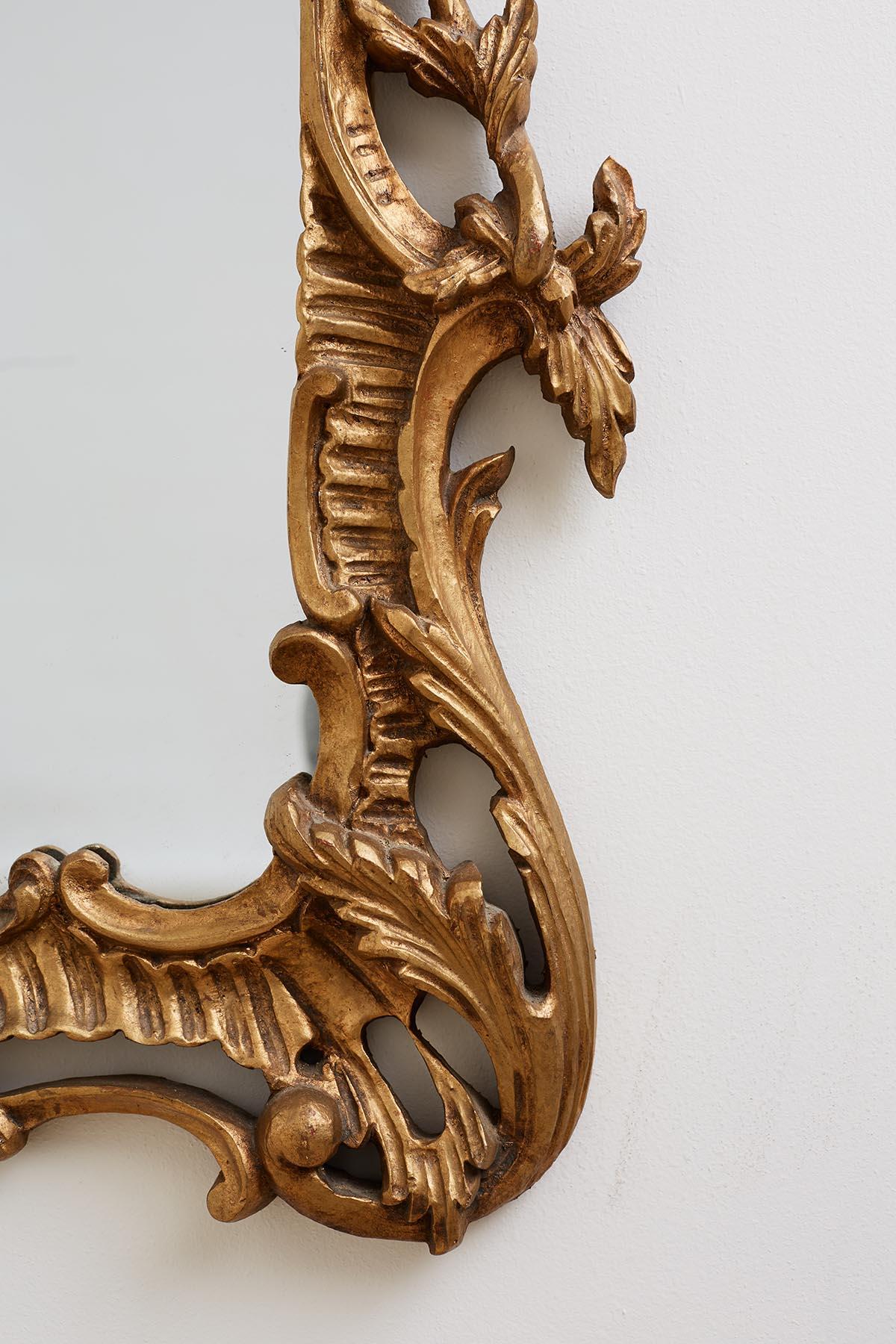 19th Century French Rococo Giltwood Carved Mirror 6