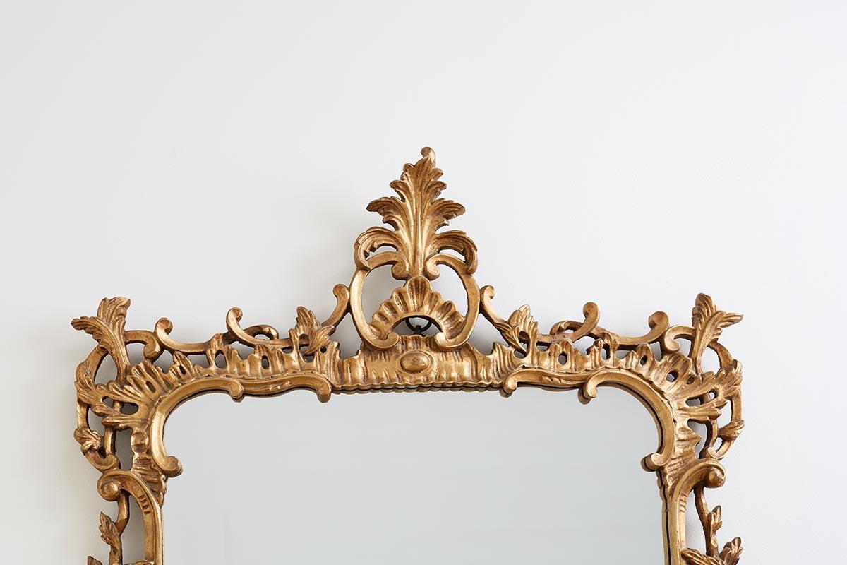 19th Century French Rococo Giltwood Carved Mirror 1