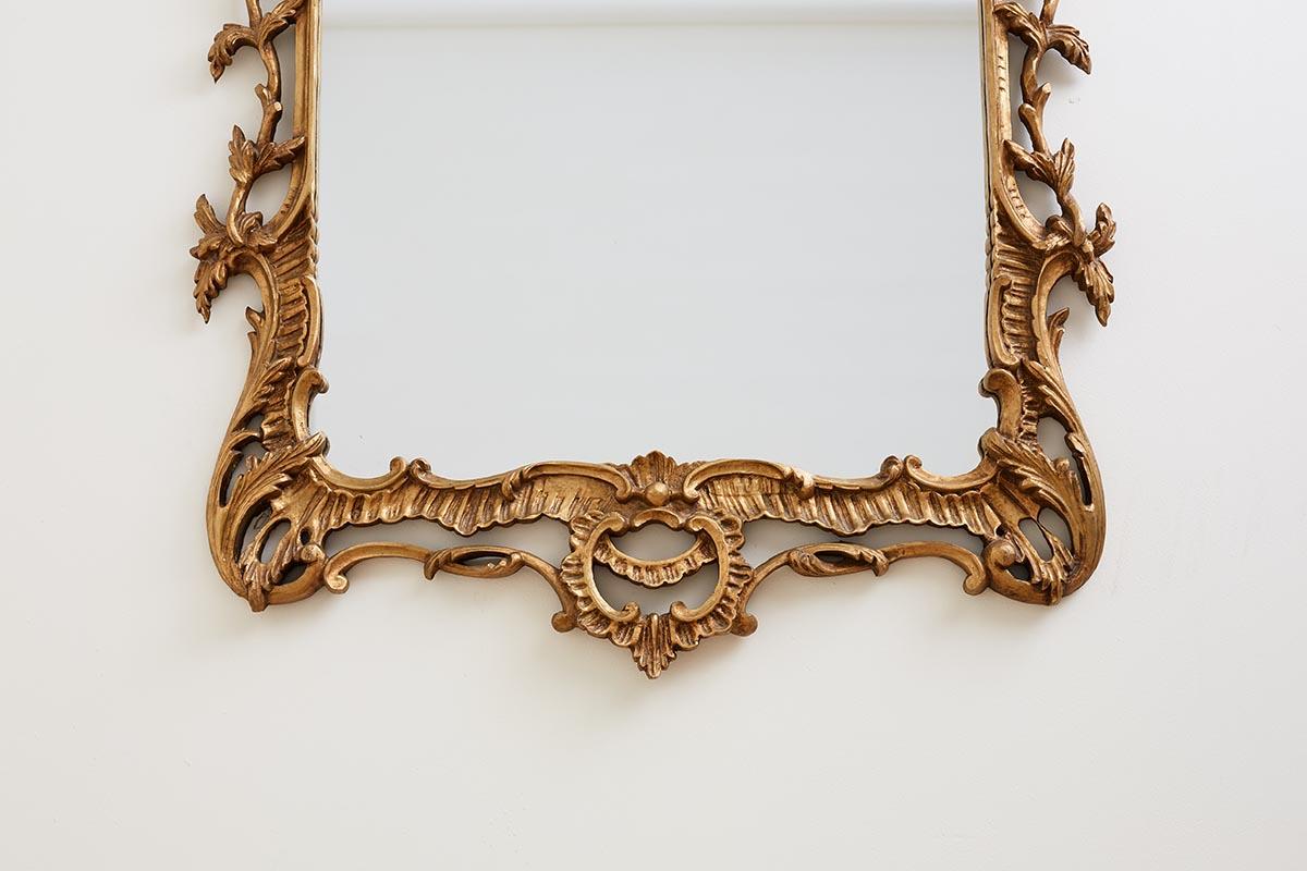 19th Century French Rococo Giltwood Carved Mirror 2