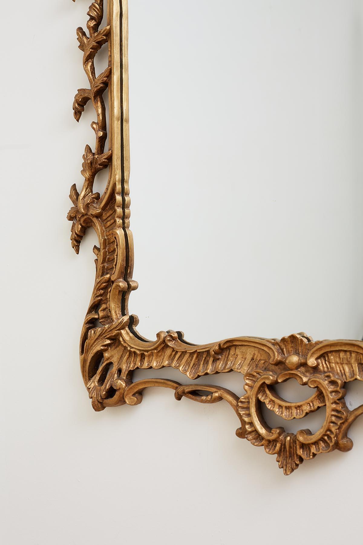 19th Century French Rococo Giltwood Carved Mirror 4