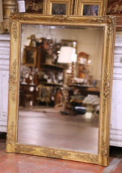 19th Century French Rococo Giltwood Mantel Mirror with Heart Motifs