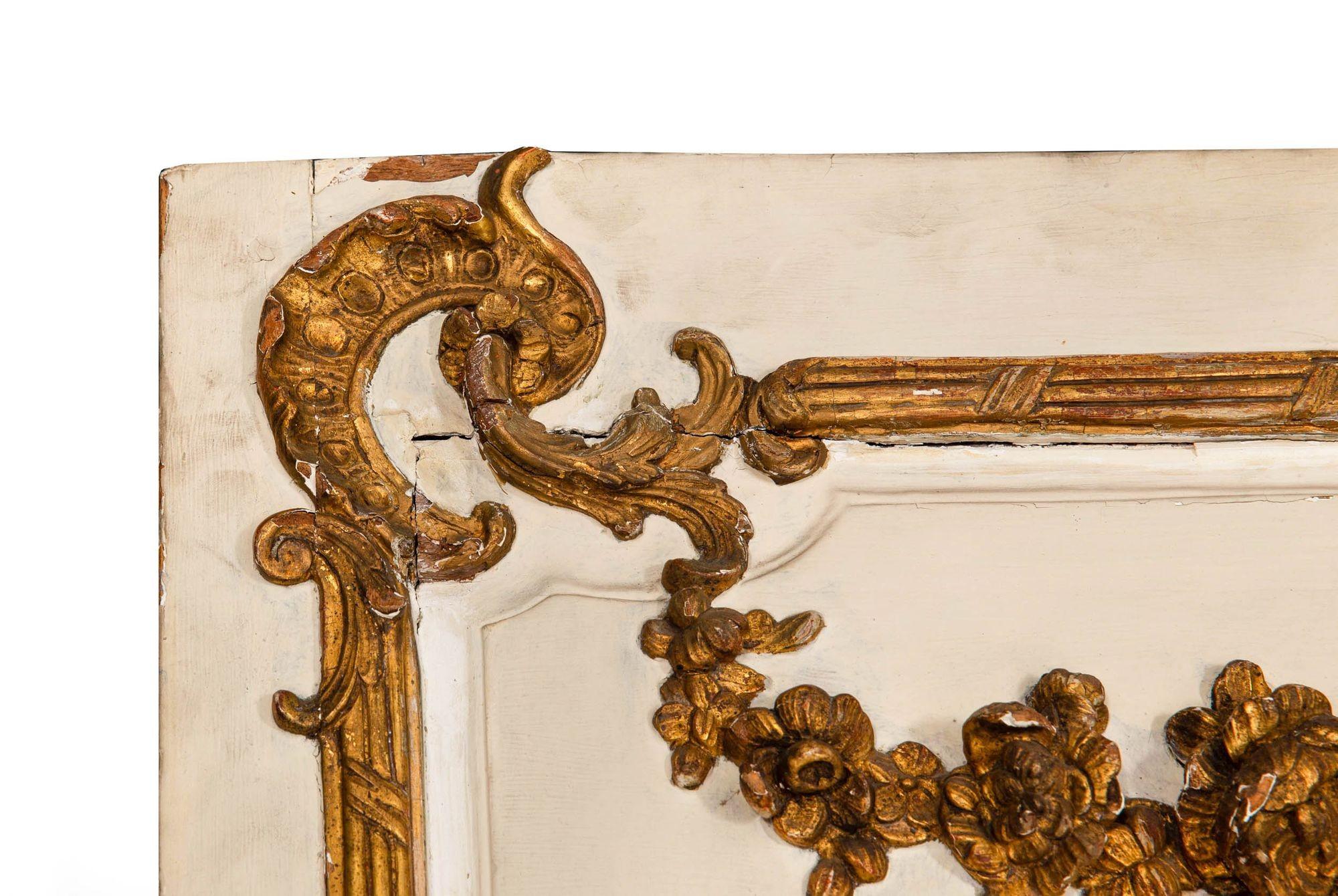 Specchio Trumeau in legno intagliato in stile Rococò Luigi XV del XIX secolo, H. H. 80 in vendita 5