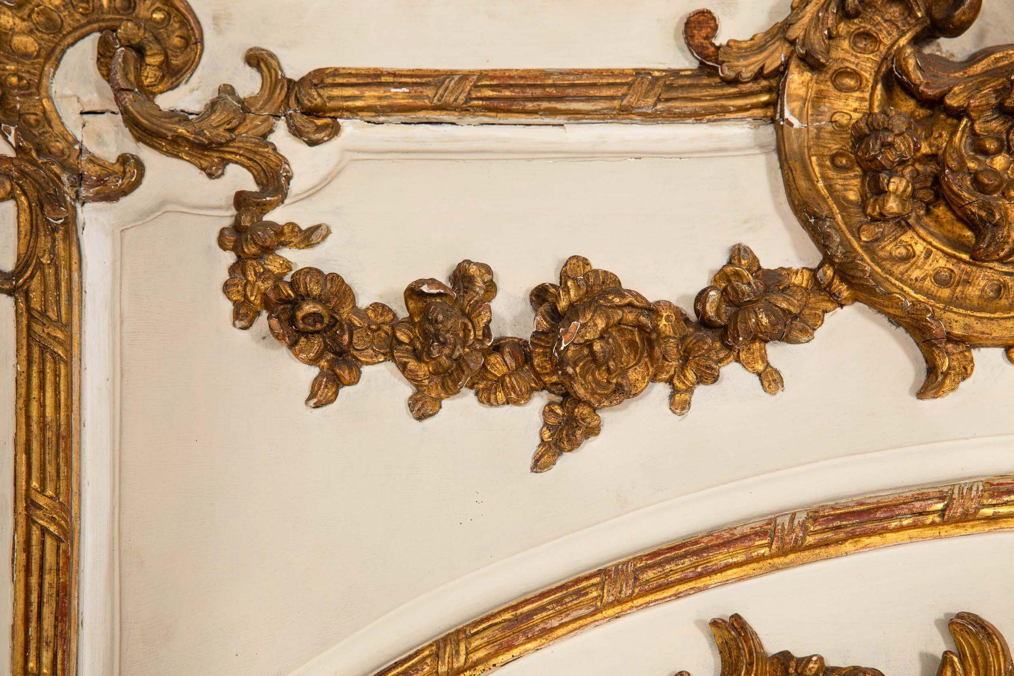 Specchio Trumeau in legno intagliato in stile Rococò Luigi XV del XIX secolo, H. H. 80 in vendita 6