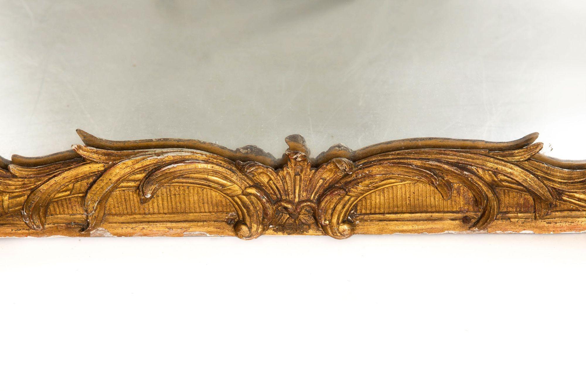 Specchio Trumeau in legno intagliato in stile Rococò Luigi XV del XIX secolo, H. H. 80 in vendita 11