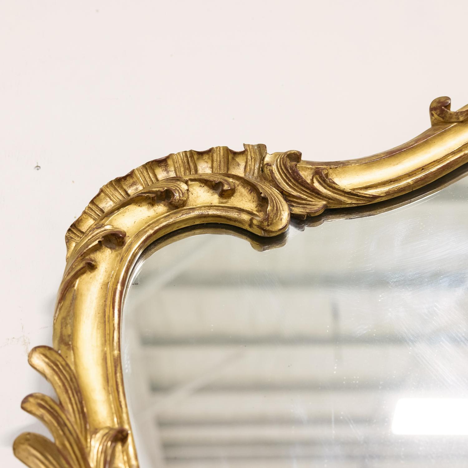 19th Century French Rococo Louis XV Style Giltwood Mirror In Good Condition In Birmingham, AL