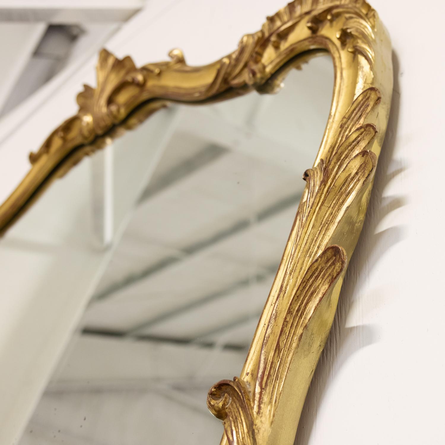 19th Century French Rococo Louis XV Style Giltwood Mirror 1
