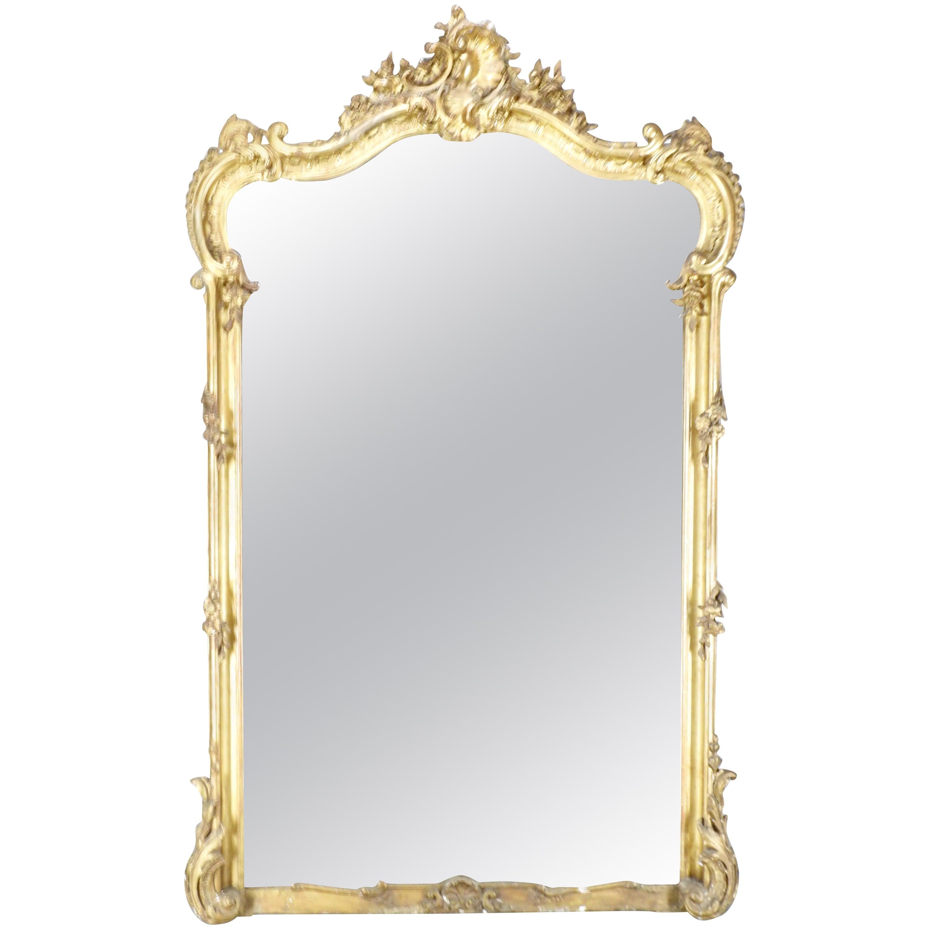 19th Century French Rococo Mirror For Sale