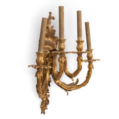 19th Century French Rococo Ormolu D'appliques Four Wall Lights, Circa1820