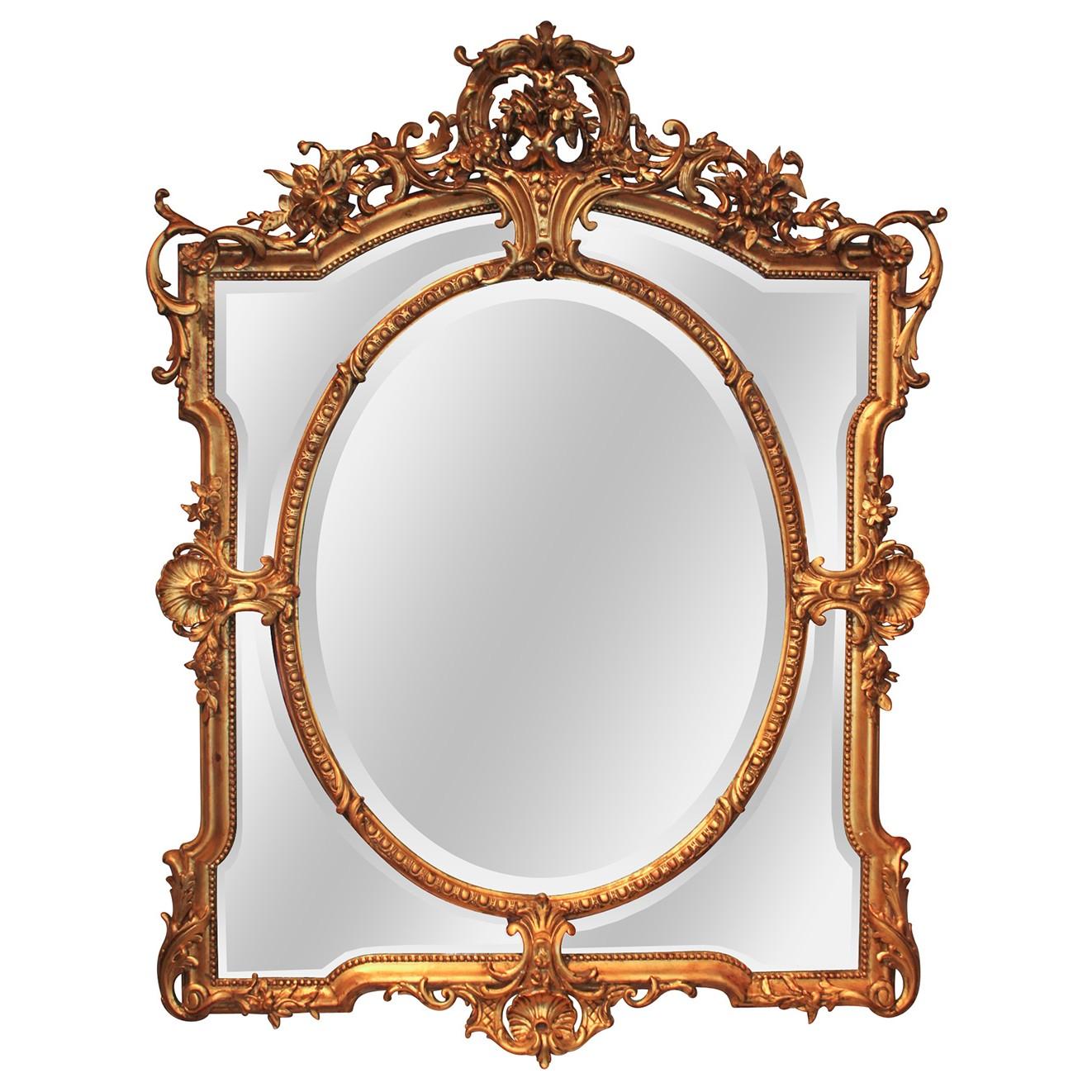 19th Century French Rococo Revival Giltwood Wall Mirror