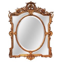 19th Century French Rococo Revival Giltwood Wall Mirror