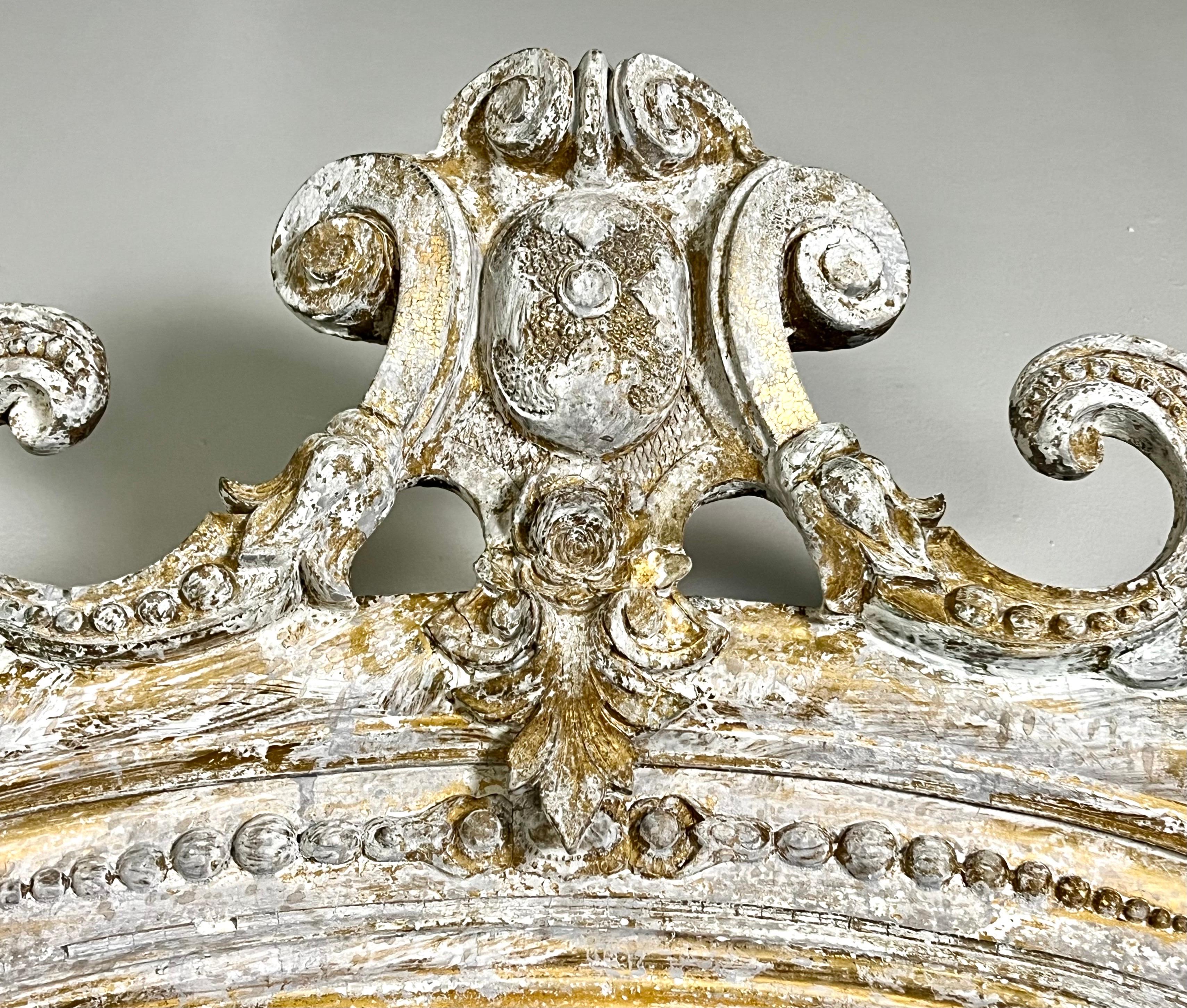 Miroir peint de style rococo français du XIXe siècle en vente 3