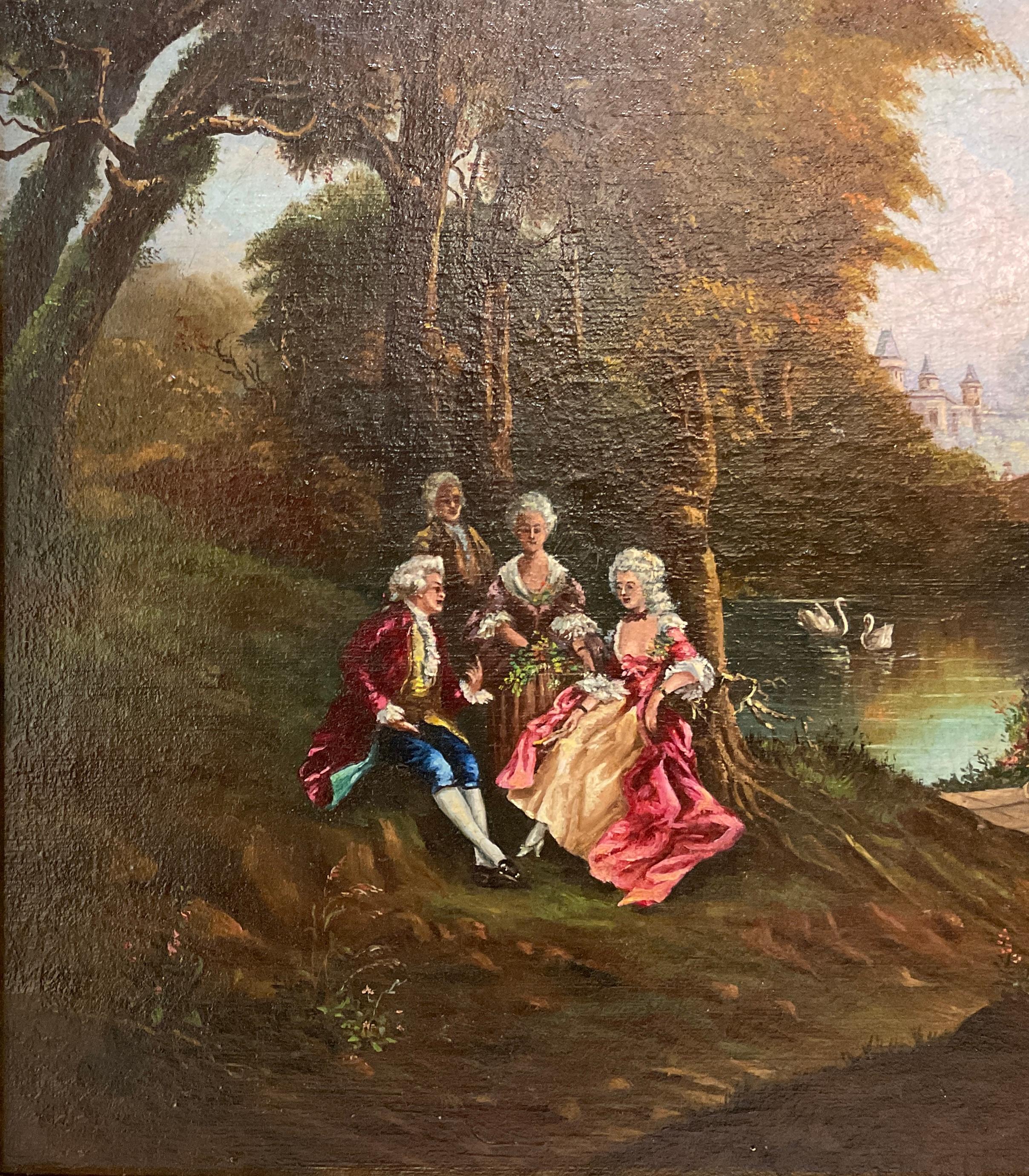 19th Century French Romanticism: 19th-Century Oil Painting For Sale