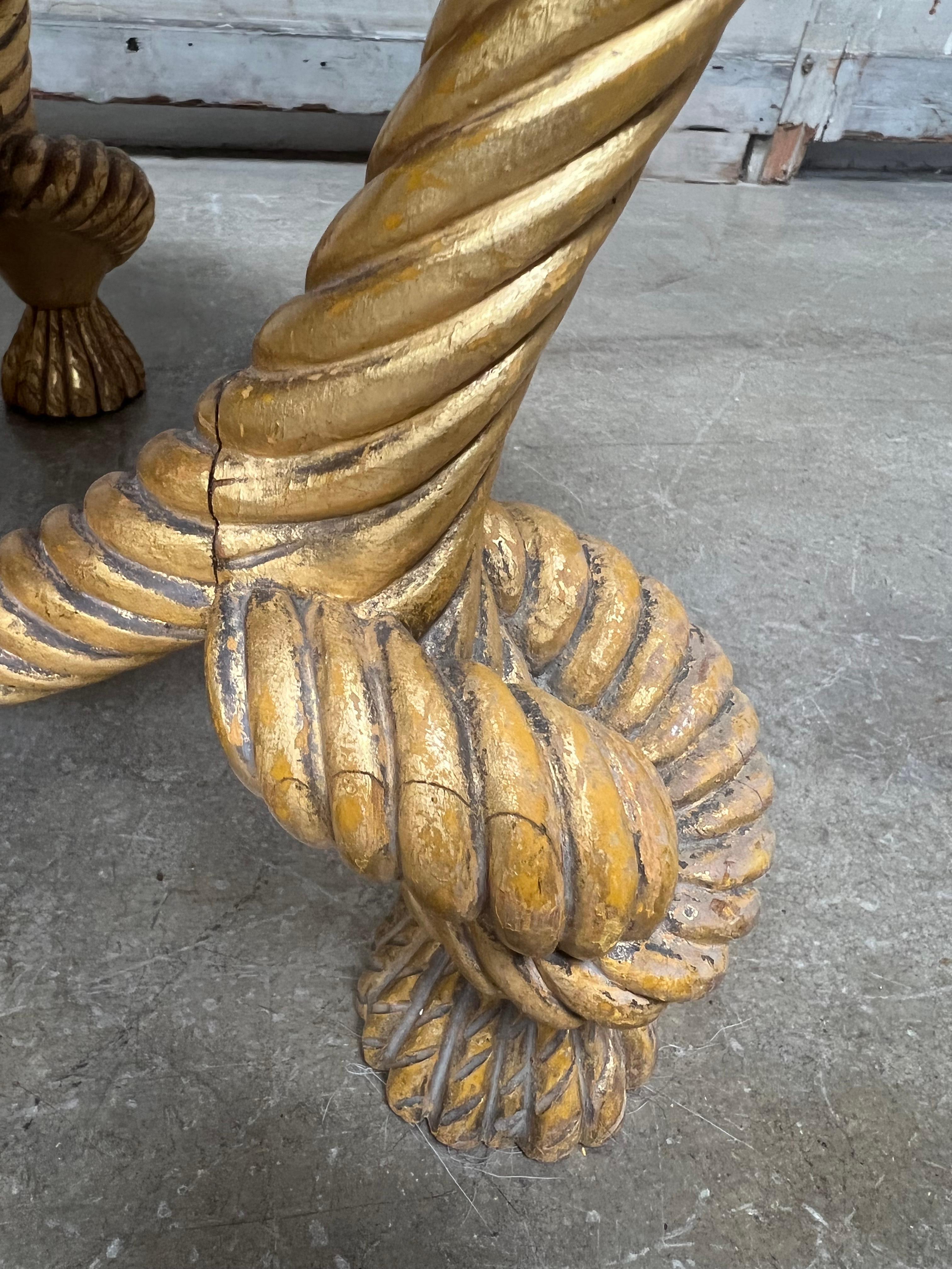 19th Century French Rope Pouf in a Gilt Finish For Sale 4
