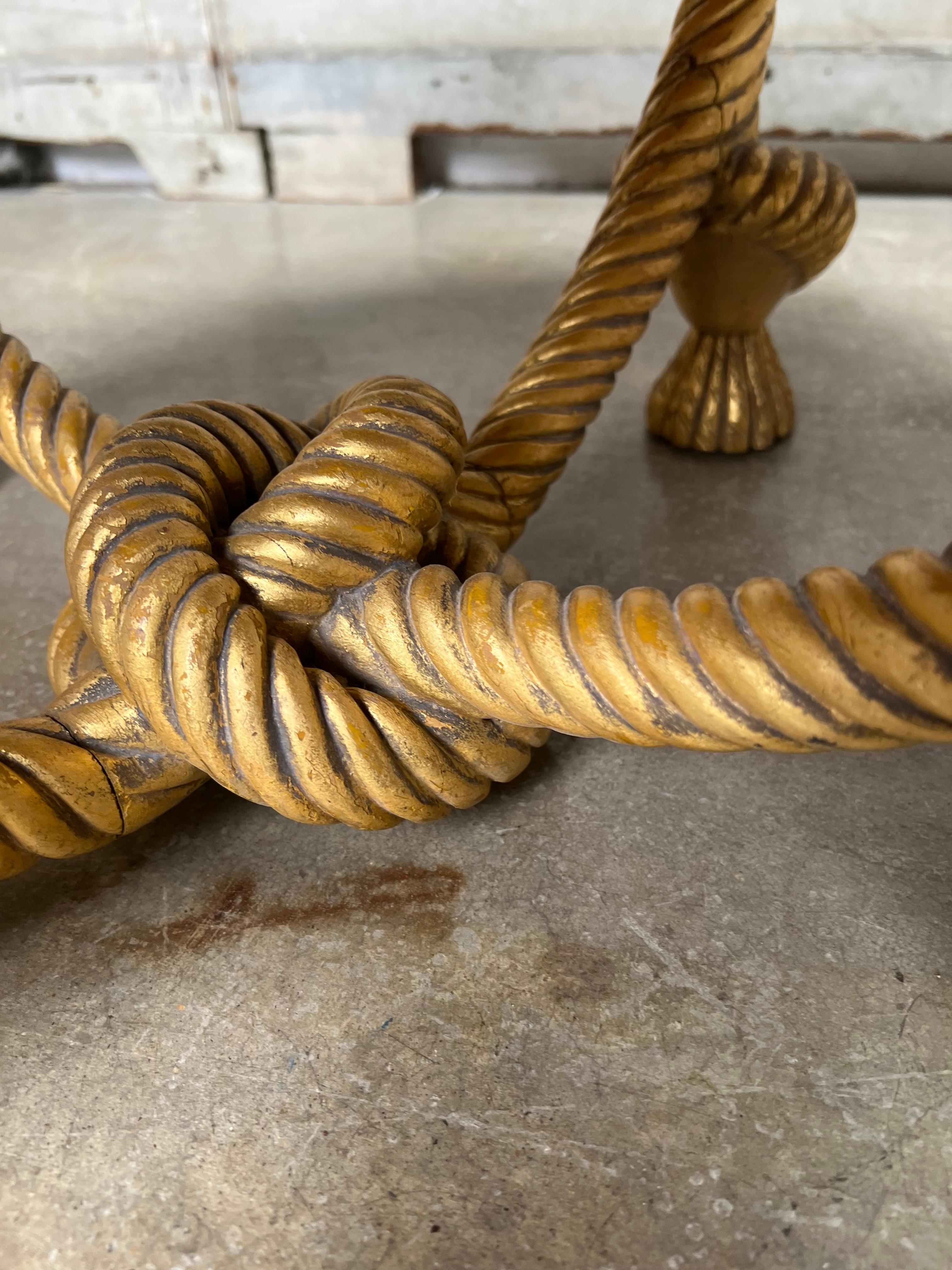 19th Century French Rope Pouf in a Gilt Finish For Sale 5