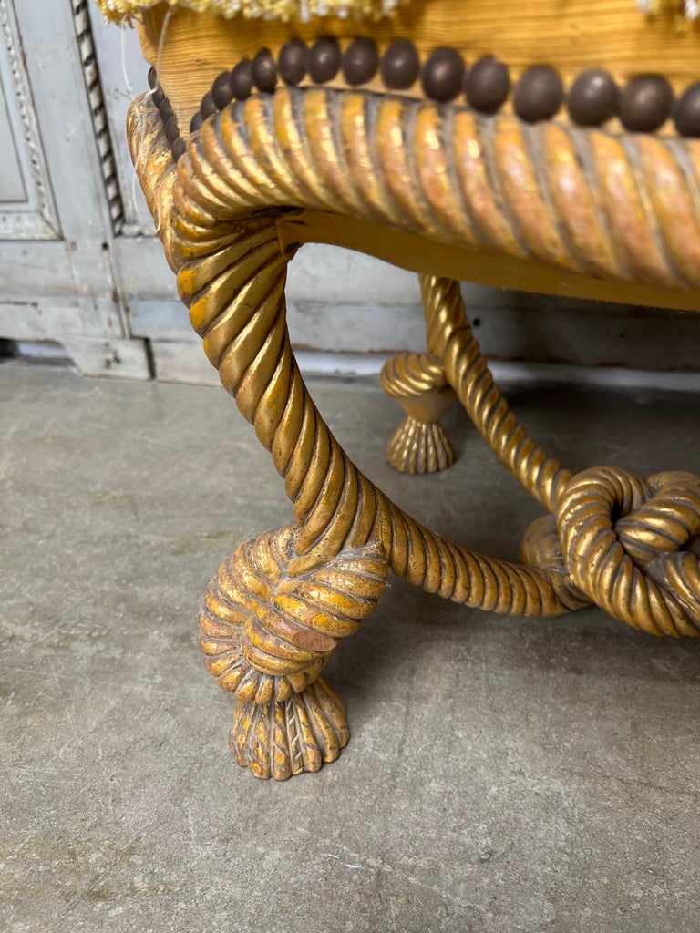 19th Century French Rope Pouf in a Gilt Finish For Sale at 1stDibs