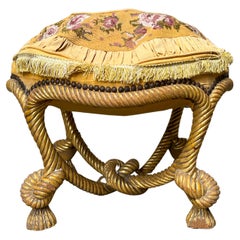 19th Century French Rope Pouf in a Gilt Finish