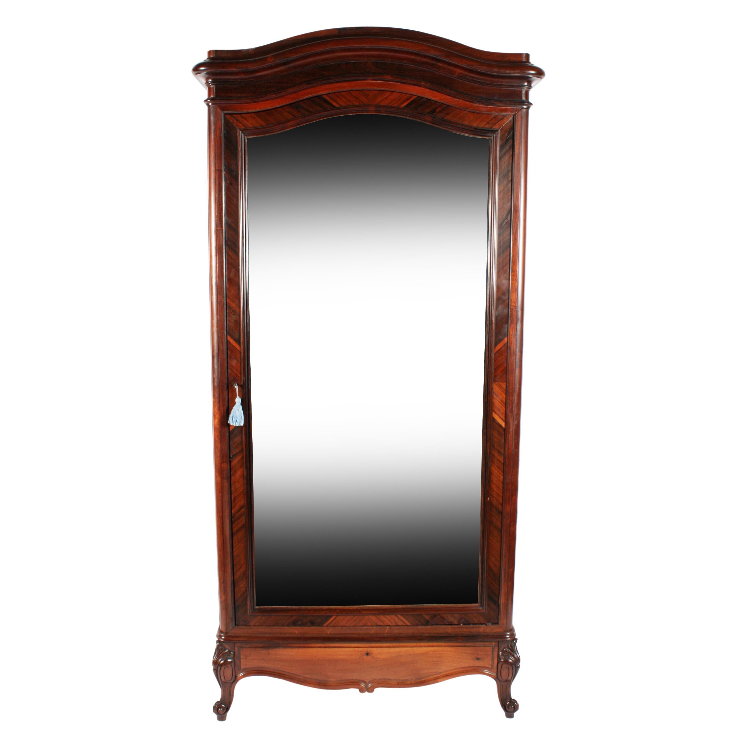 19th Century French Rosewood Armoire For Sale