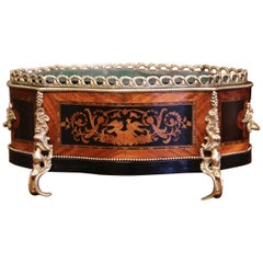 19th Century French Rosewood Bombe Jardinière with Marquetry and Bronze Mounts