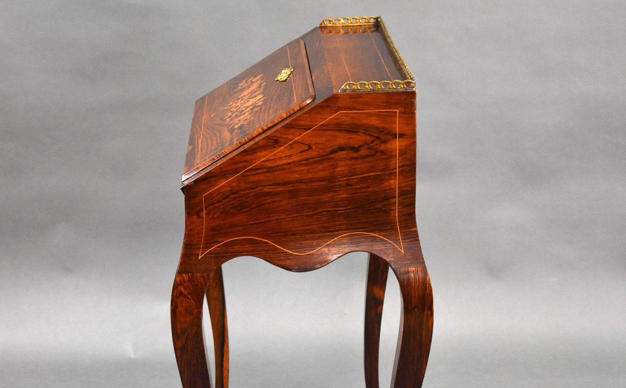 19th Century French Rosewood Bureau De Dame For Sale 8