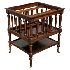 Porte-revues ou porte-revues Canterbury en bois de rose français du 19ème siècle