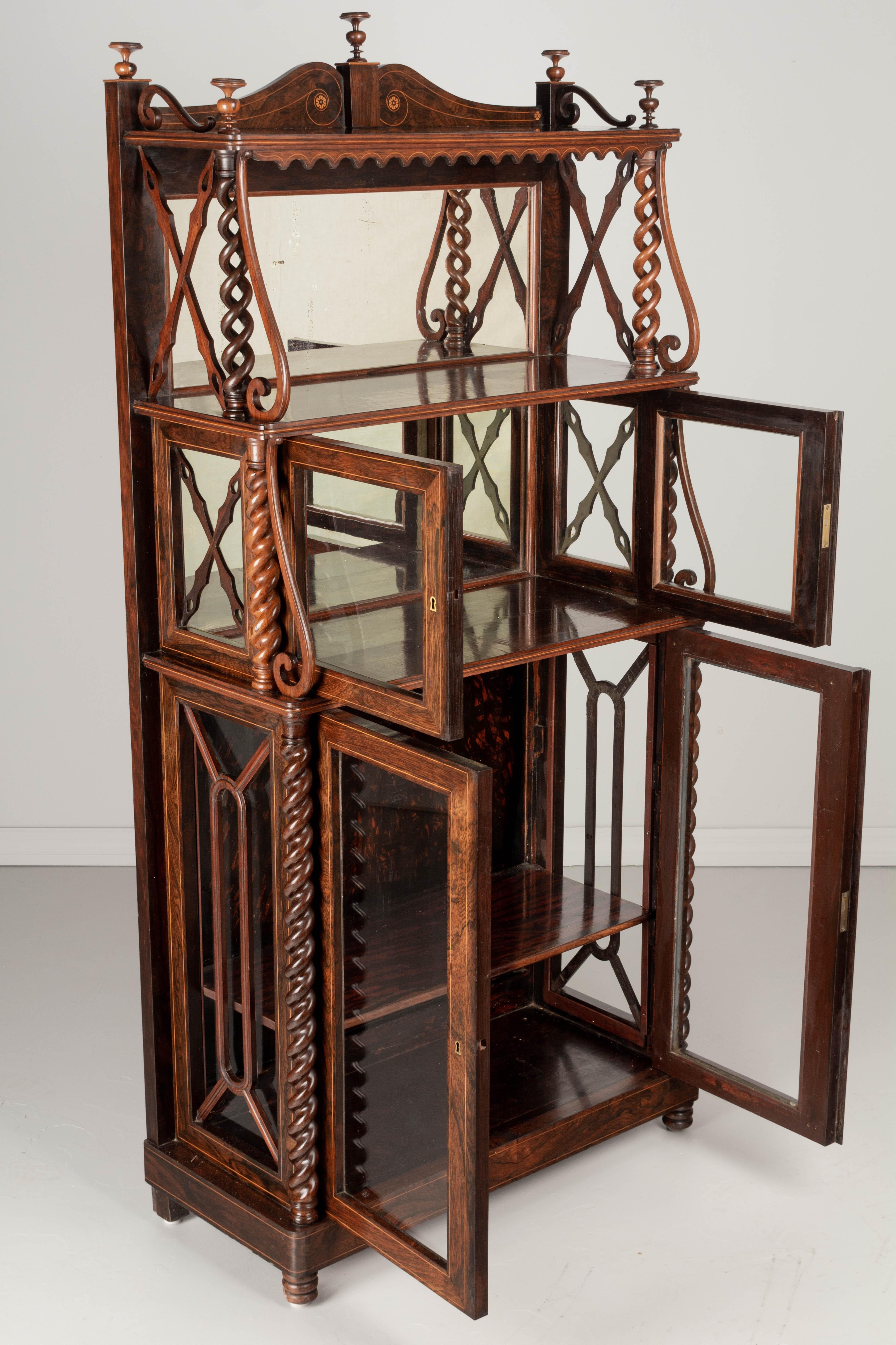 19th Century French Rosewood Etagere or Cabinet with Shelves In Good Condition For Sale In Winter Park, FL