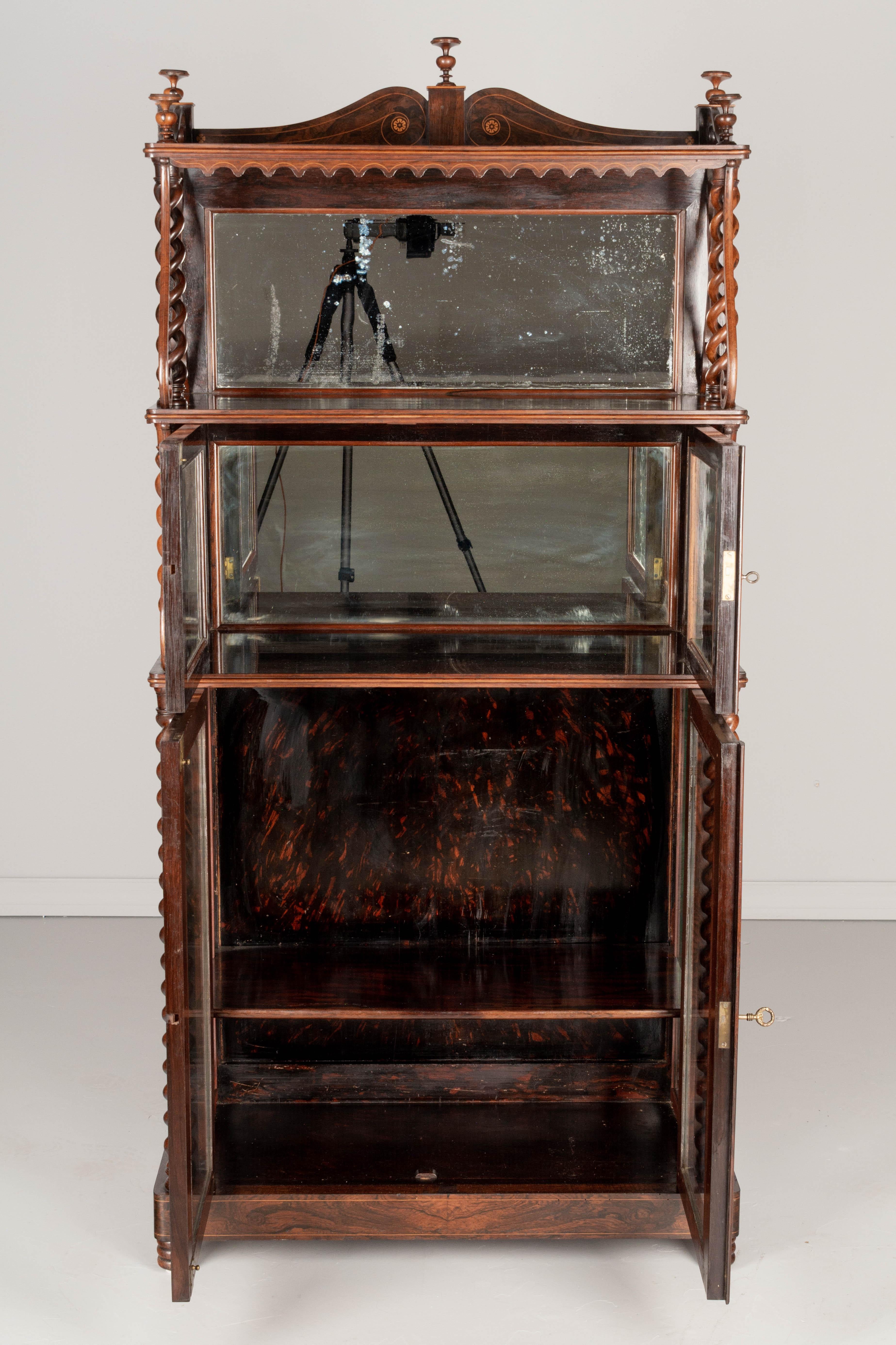 19th Century French Rosewood Etagere or Cabinet with Shelves For Sale 2