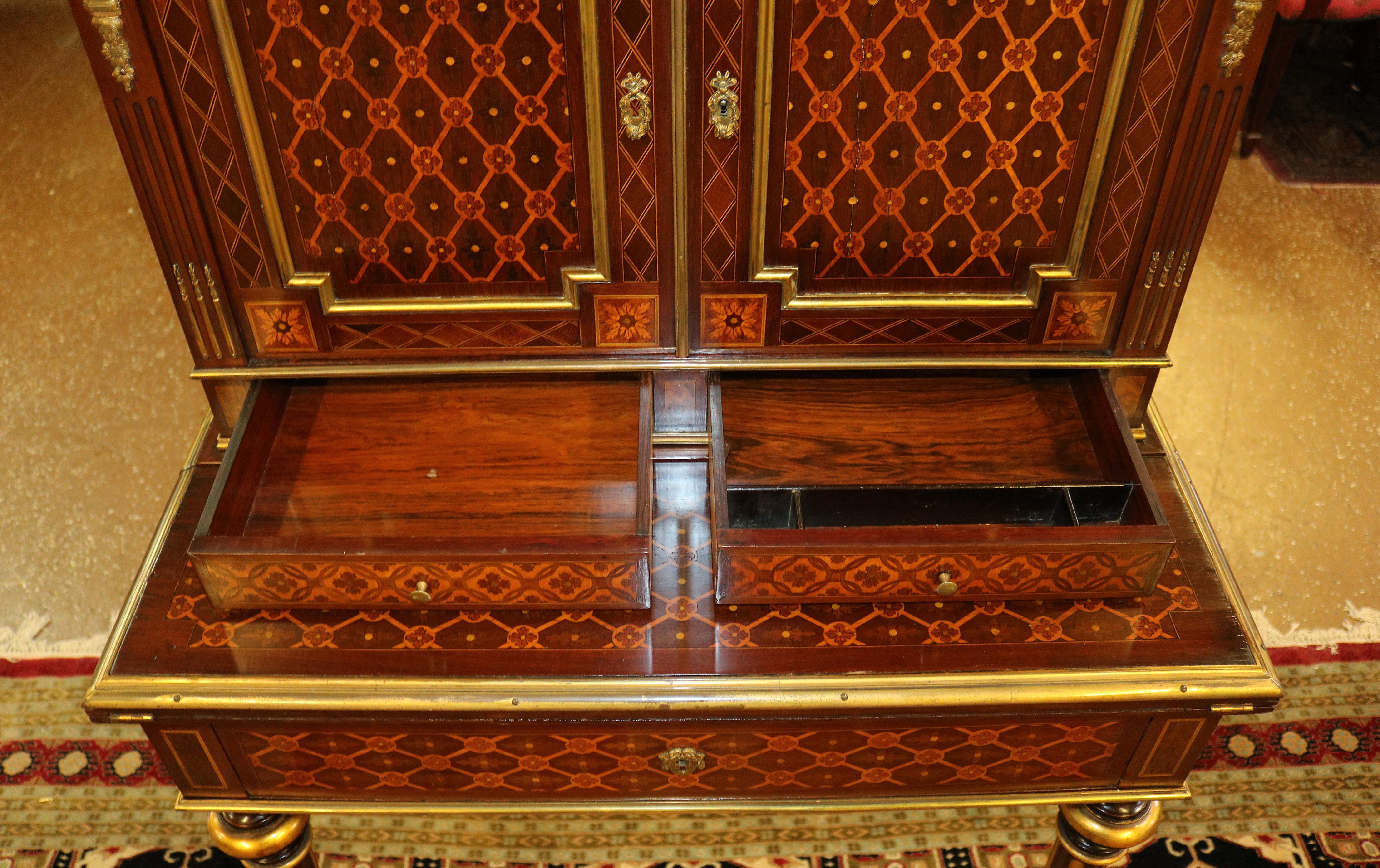 19th Century French Rosewood Inlaid Louis XVI Ladies Desk Bonheur Du Jour For Sale 7