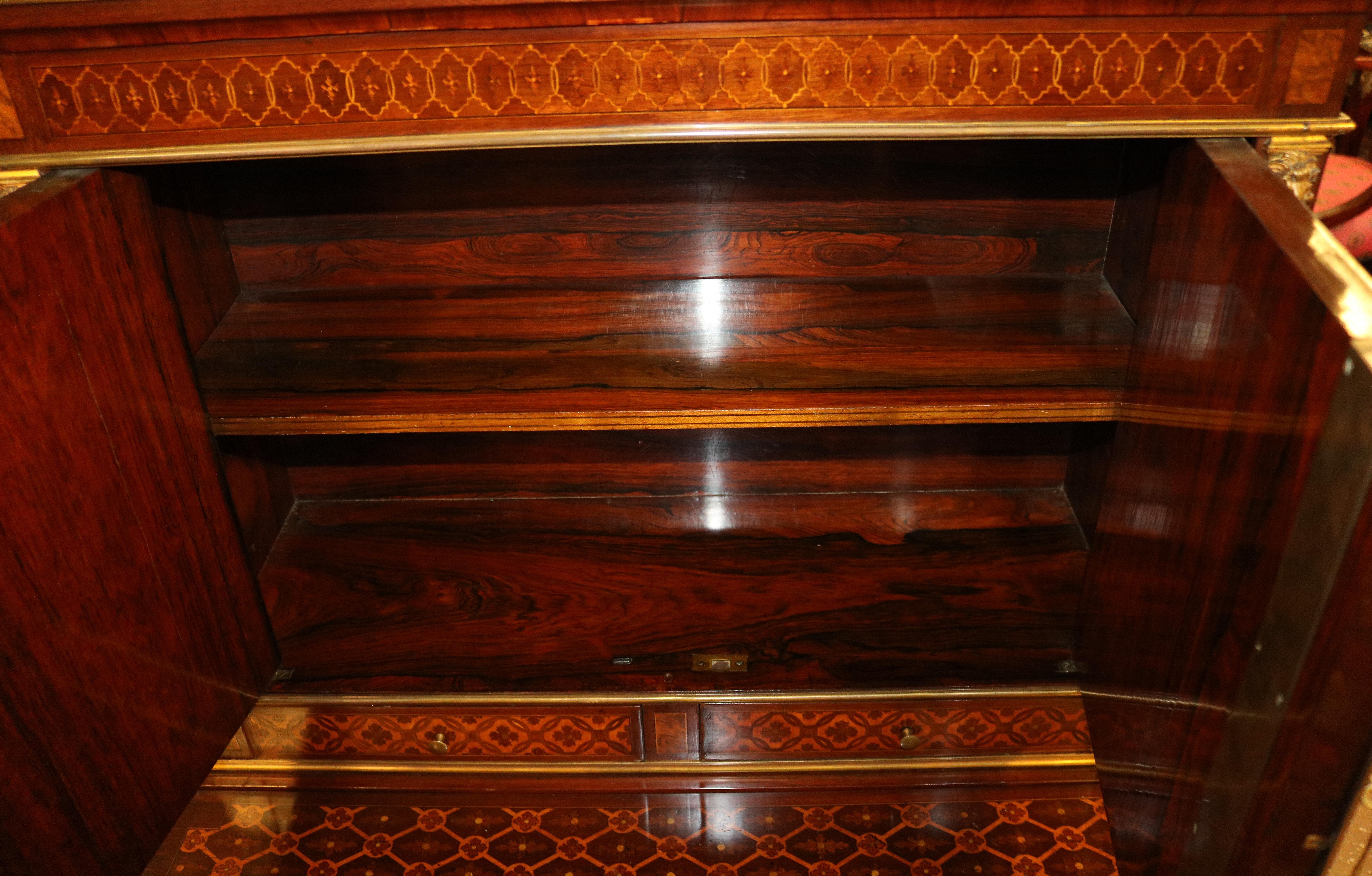 19th Century French Rosewood Inlaid Louis XVI Ladies Desk Bonheur Du Jour For Sale 4