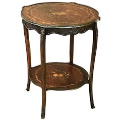19th Century French Rosewood Marquetry End Table