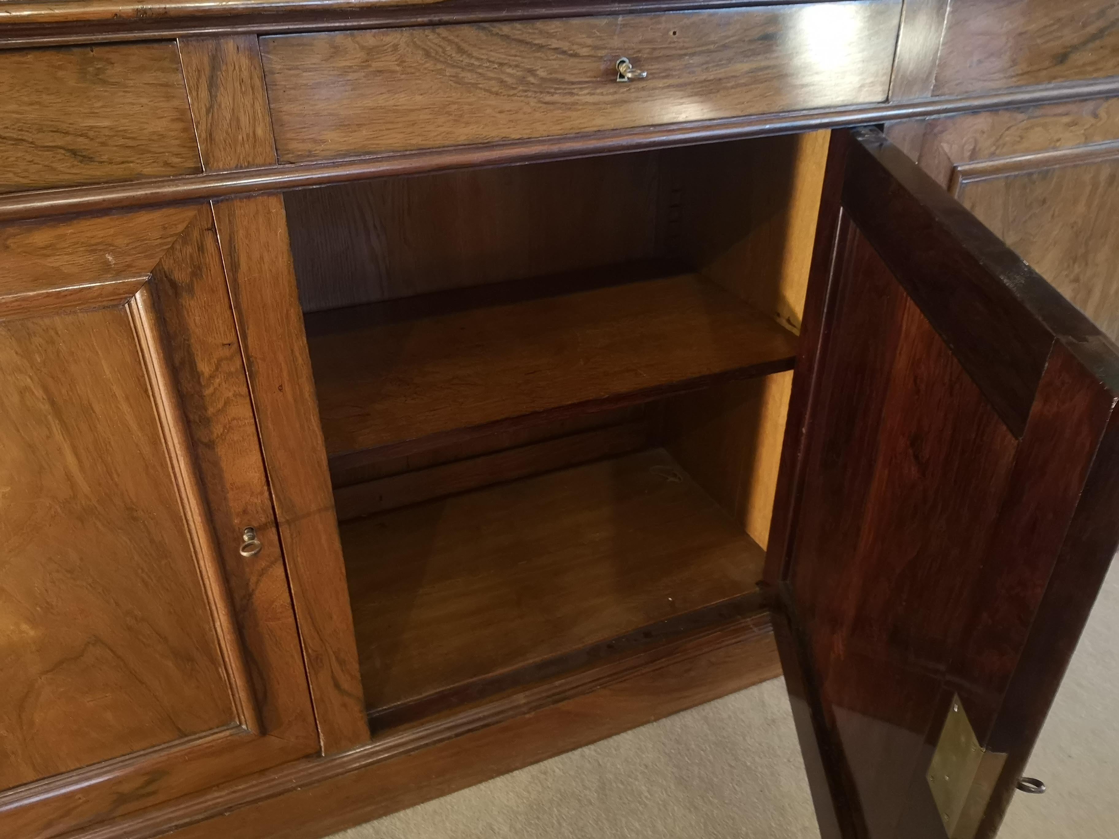 19th Century French Rosewood three doors bookcase For Sale 12